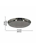Metalsmith Modern Steel Pooja Thali | Silver Finish Worship Plate for Home Décor Silver Finish for Diwali & Ceremonies