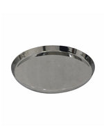 Metalsmith Modern Steel Pooja Thali | Silver Finish Worship Plate for Home Décor Silver Finish for Diwali & Ceremonies
