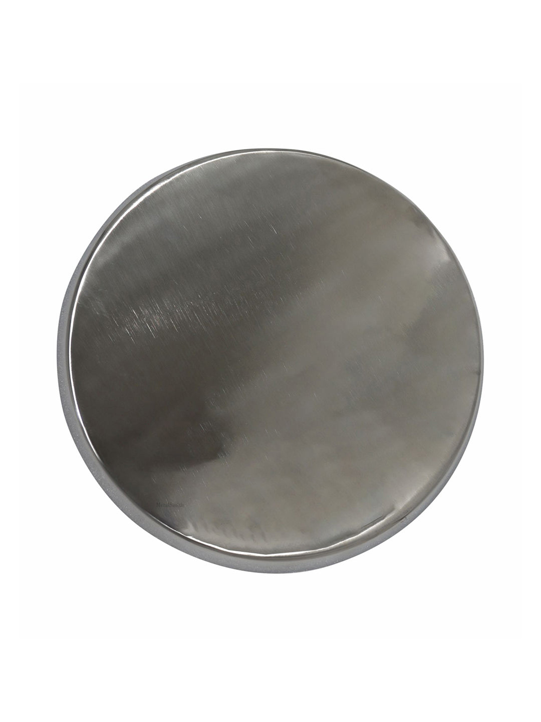 Metalsmith Modern Steel Pooja Thali | Silver Finish Worship Plate for Home Décor Silver Finish for Diwali & Ceremonies
