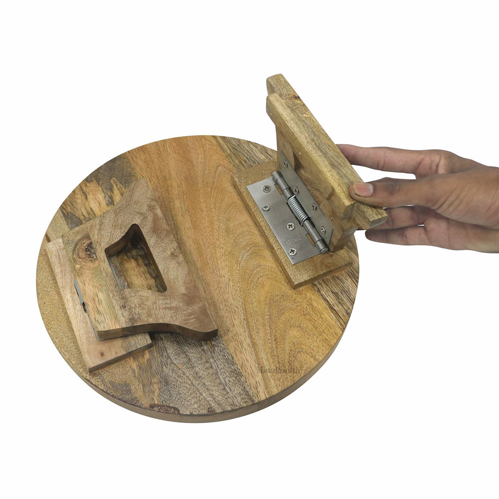 Multipurpose Wooden Sofa Armrest Tray | Flexible Natural Wood Couch Table for Drinks & Snacks