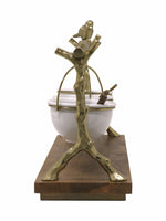 Metalsmith Three-Tier Hanging Iron Appetizer Server with Wood Base