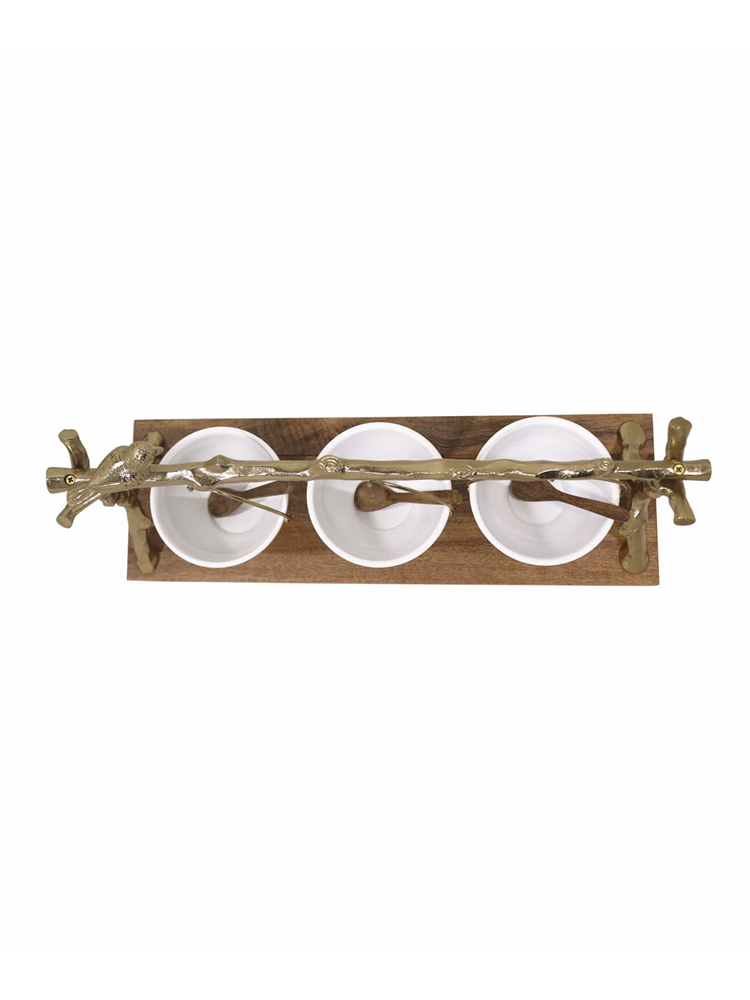 Metalsmith Three-Tier Hanging Iron Appetizer Server with Wood Base