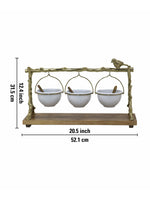 Metalsmith Three-Tier Hanging Iron Appetizer Server with Wood Base
