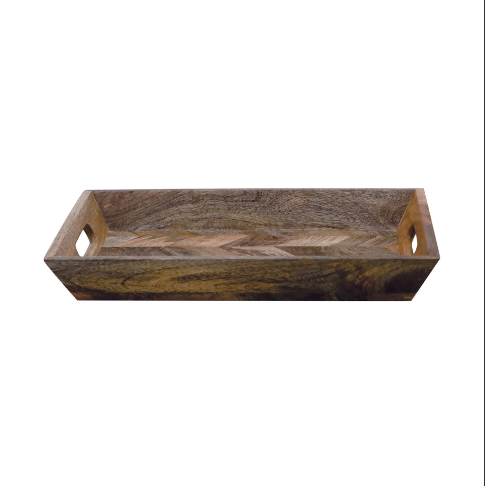 Metalsmith Elevated Edge Mango Wood Serving Platter for Kitchen
