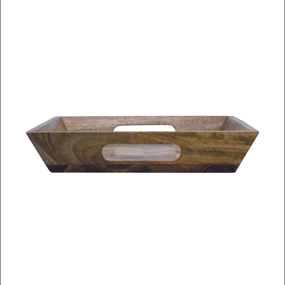 Metalsmith Elevated Edge Mango Wood Serving Platter for Kitchen