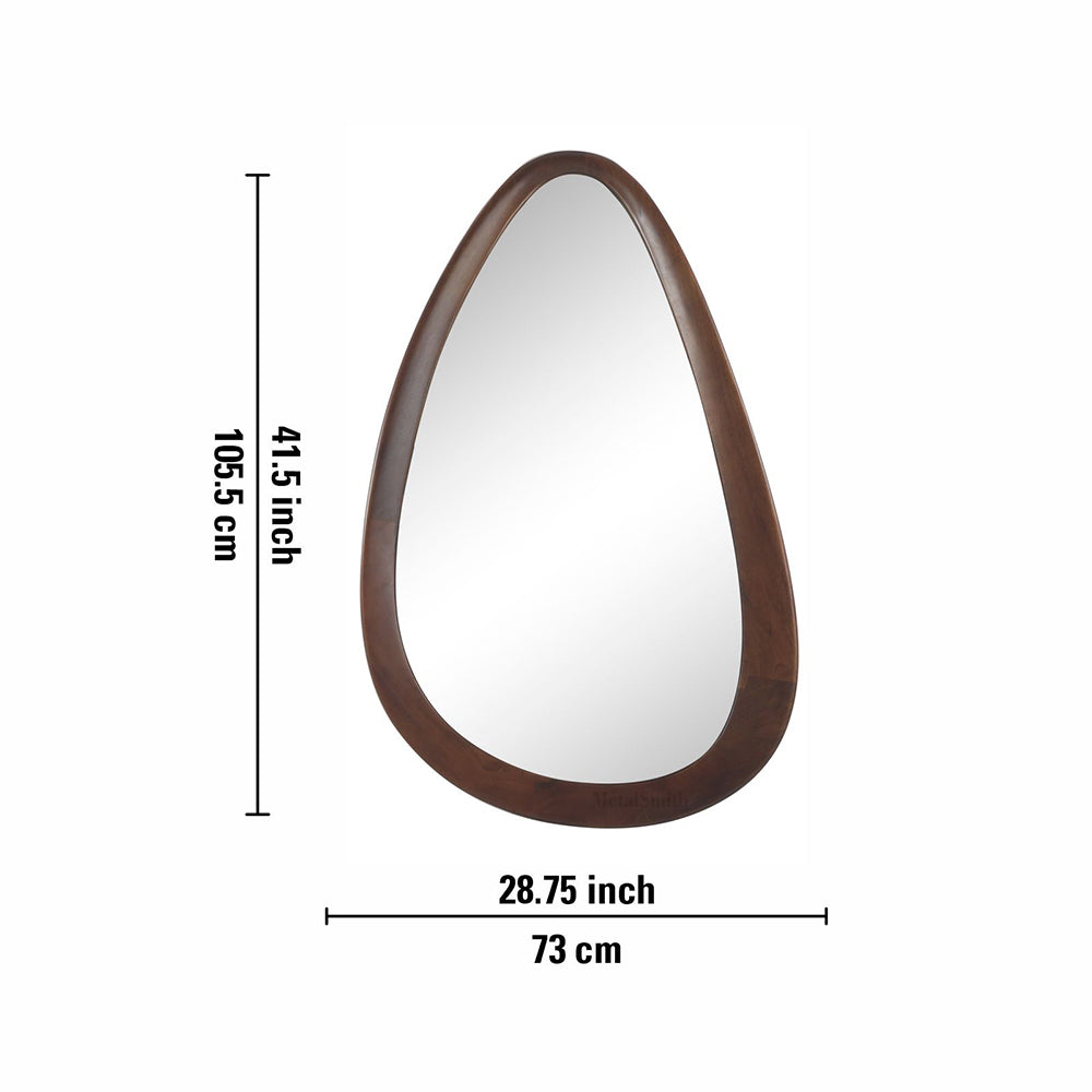 Decorative Hanging Mirror With Wooden Frame For Bathroom Wall Décor And Living Room