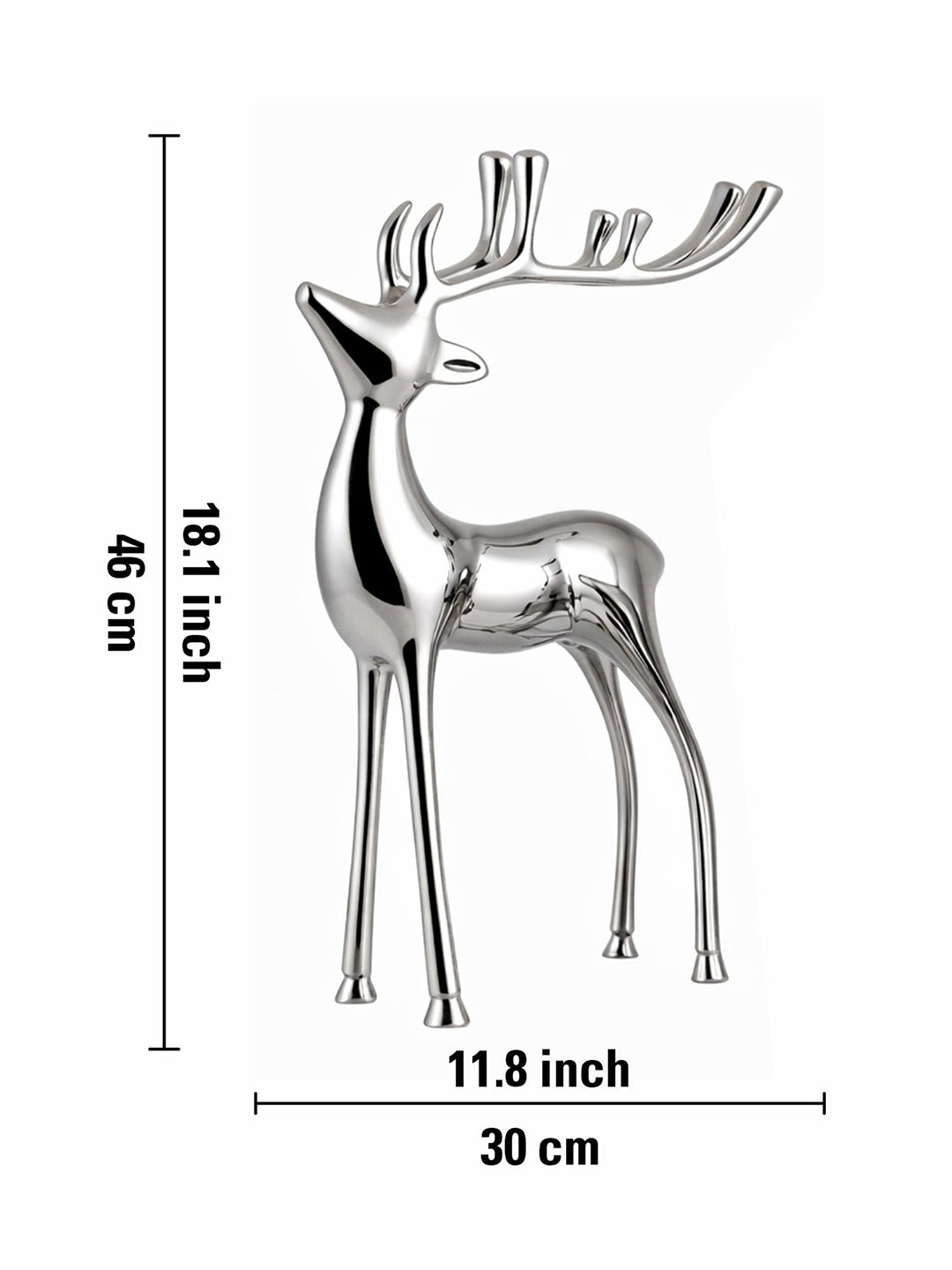 Metal Decorative Accent Reindeer, Large - Silver