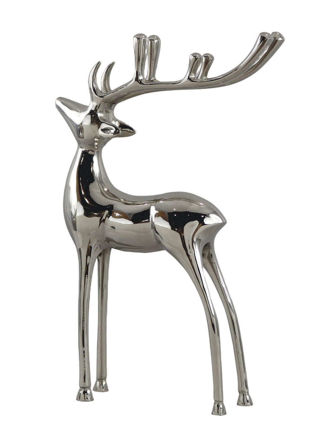 Metal Decorative Accent Reindeer, Large - Silver