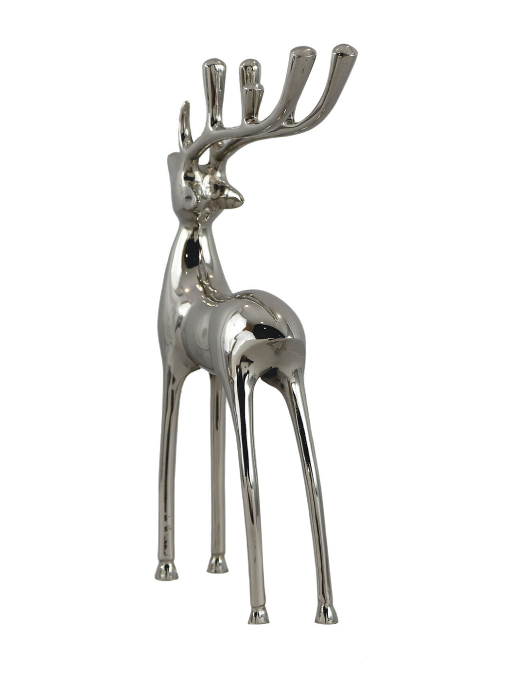 Metal Decorative Accent Reindeer, Large - Silver