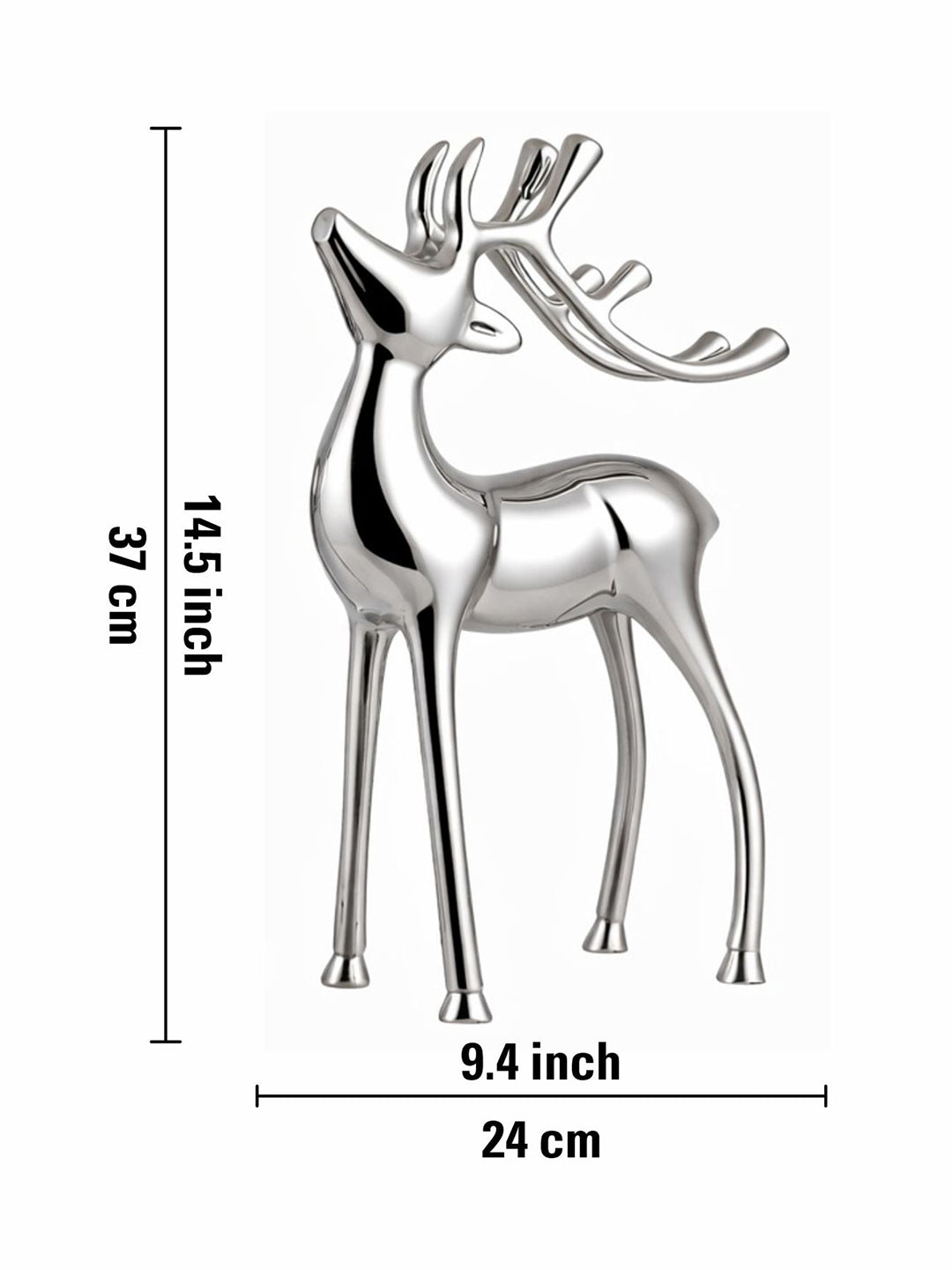 Metal Decorative Accent Reindeer, Small - Silver