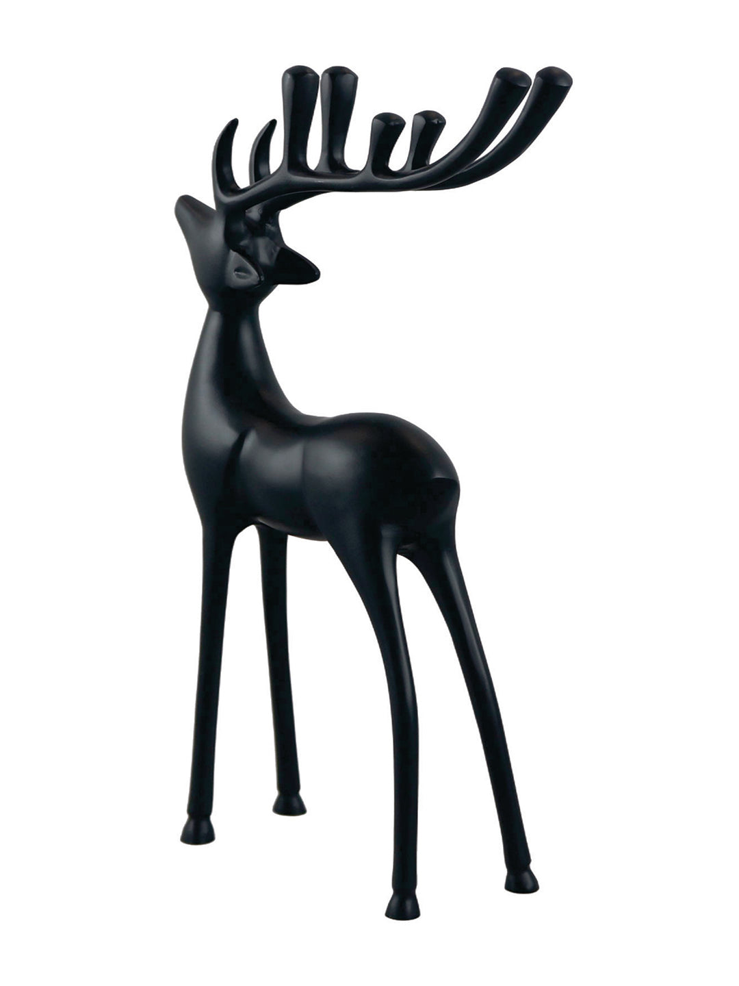 Metal Decorative Accent Reindeer, Large - Black