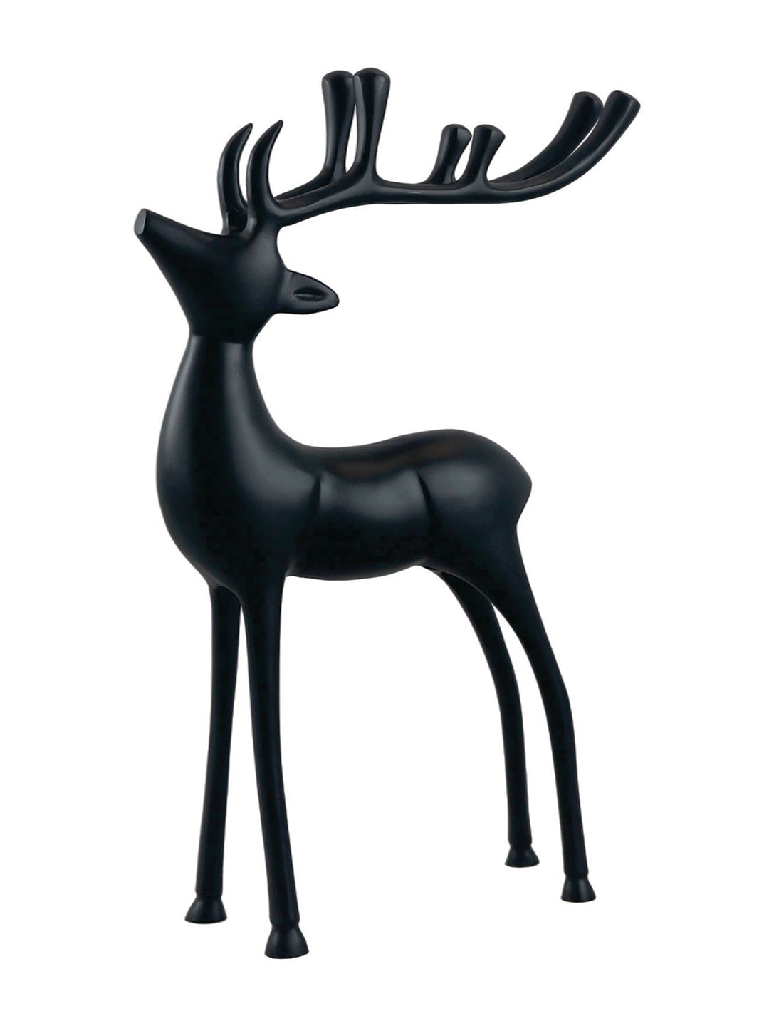 Metal Decorative Accent Reindeer, Large - Black