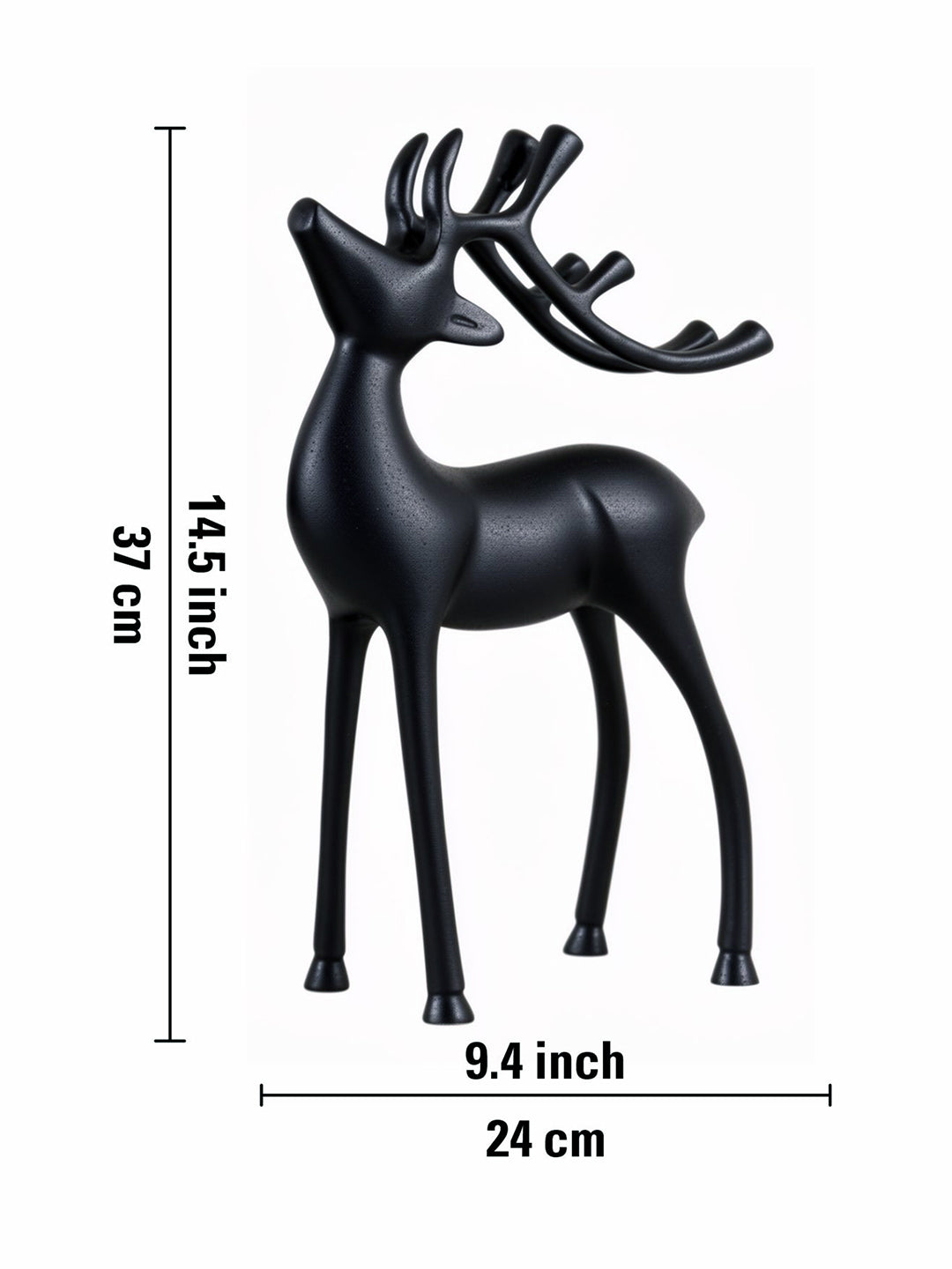 Metal Decorative Accent Reindeer, Small - Black