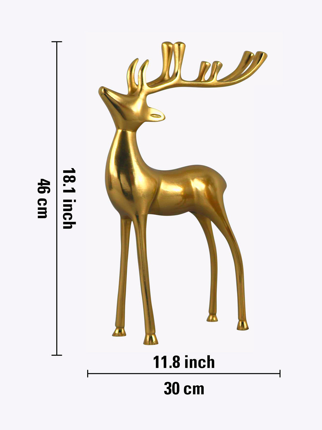 Metal Decorative Accent Reindeer, Large - Gold