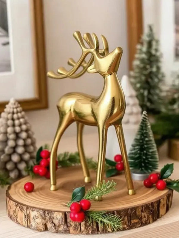 Metal Decorative Accent Reindeer, Small - Gold
