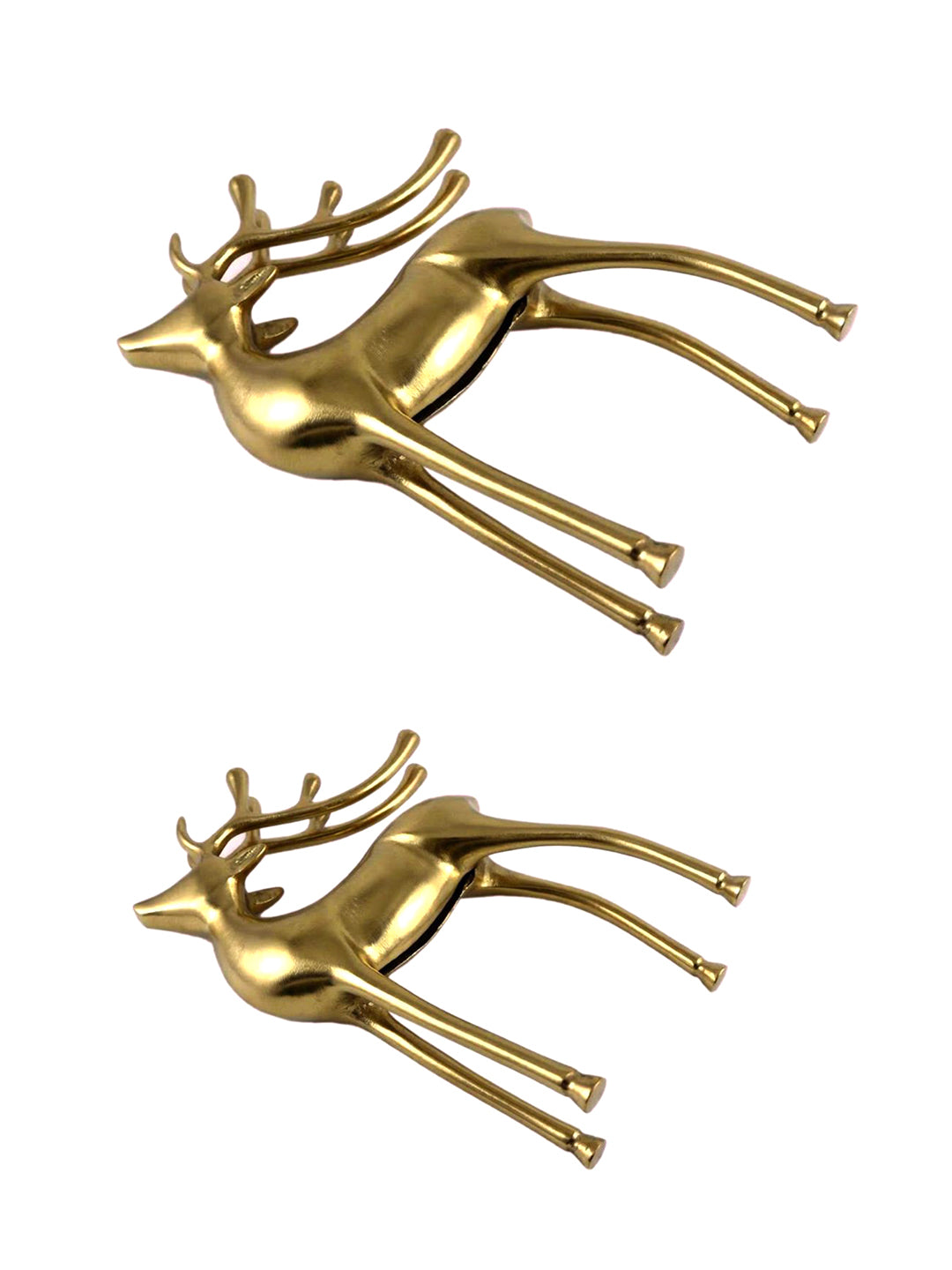 Metalsmith Contemporary Polished Gold Reindeer Figurine for Festive Home Decor Pack Of 2