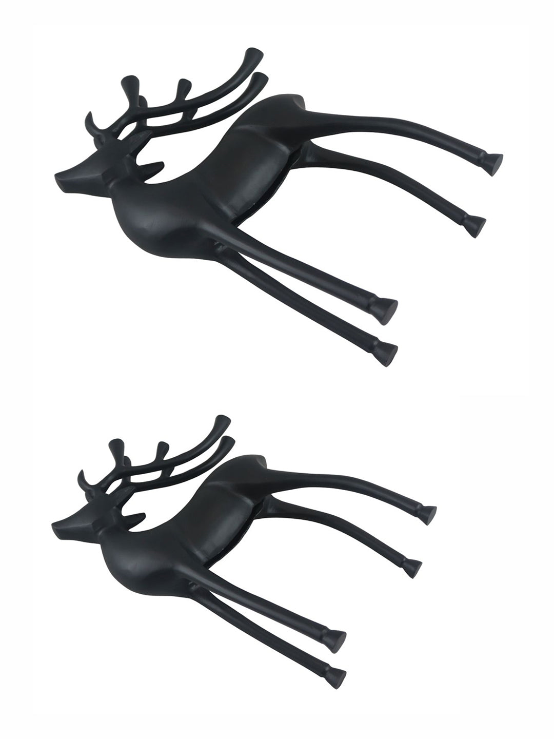 Metalsmith Contemporary Polished Black Reindeer Figurine for Festive Home Decor Pack Of 2