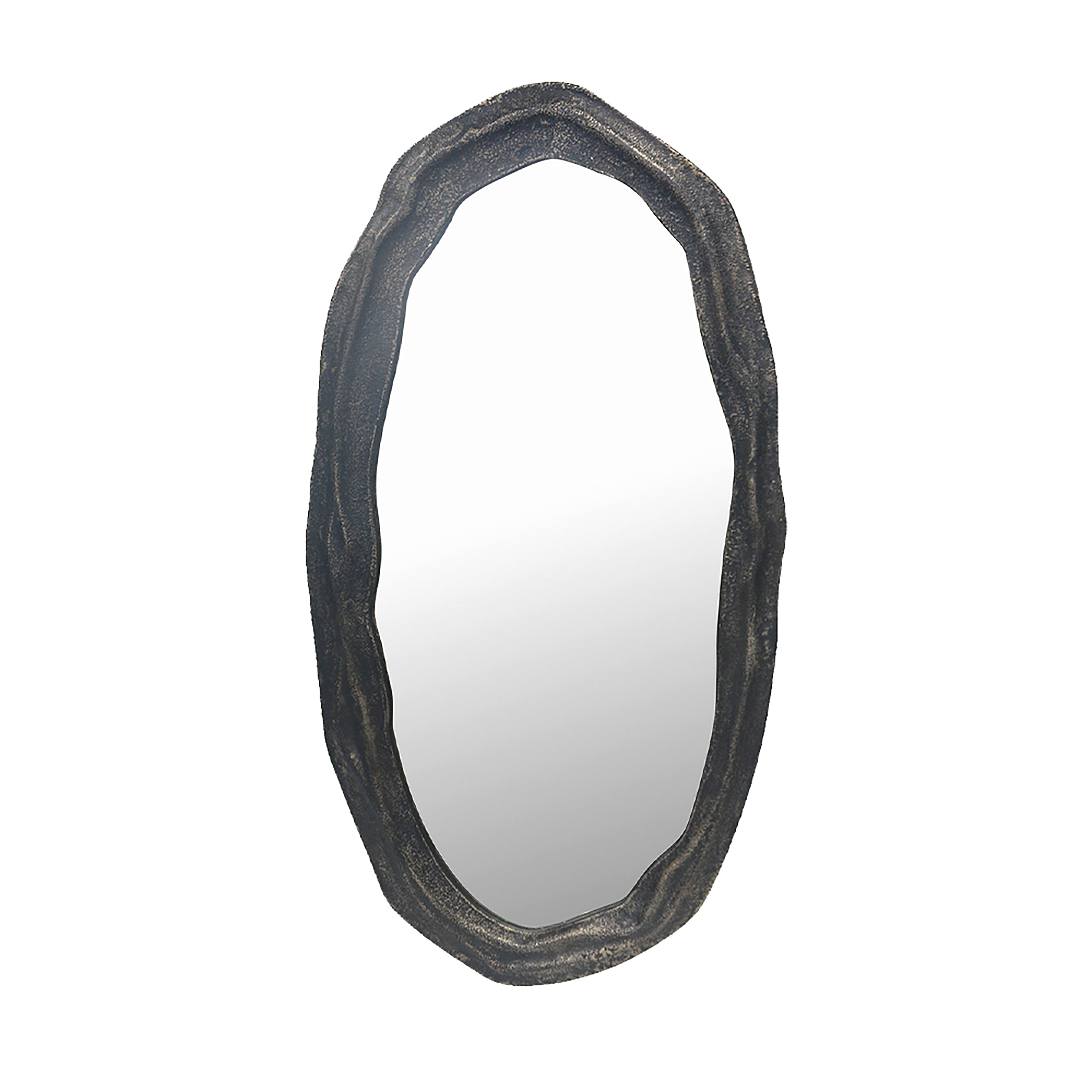 Metal Oval Shaped Black Wall Hanging Mirror