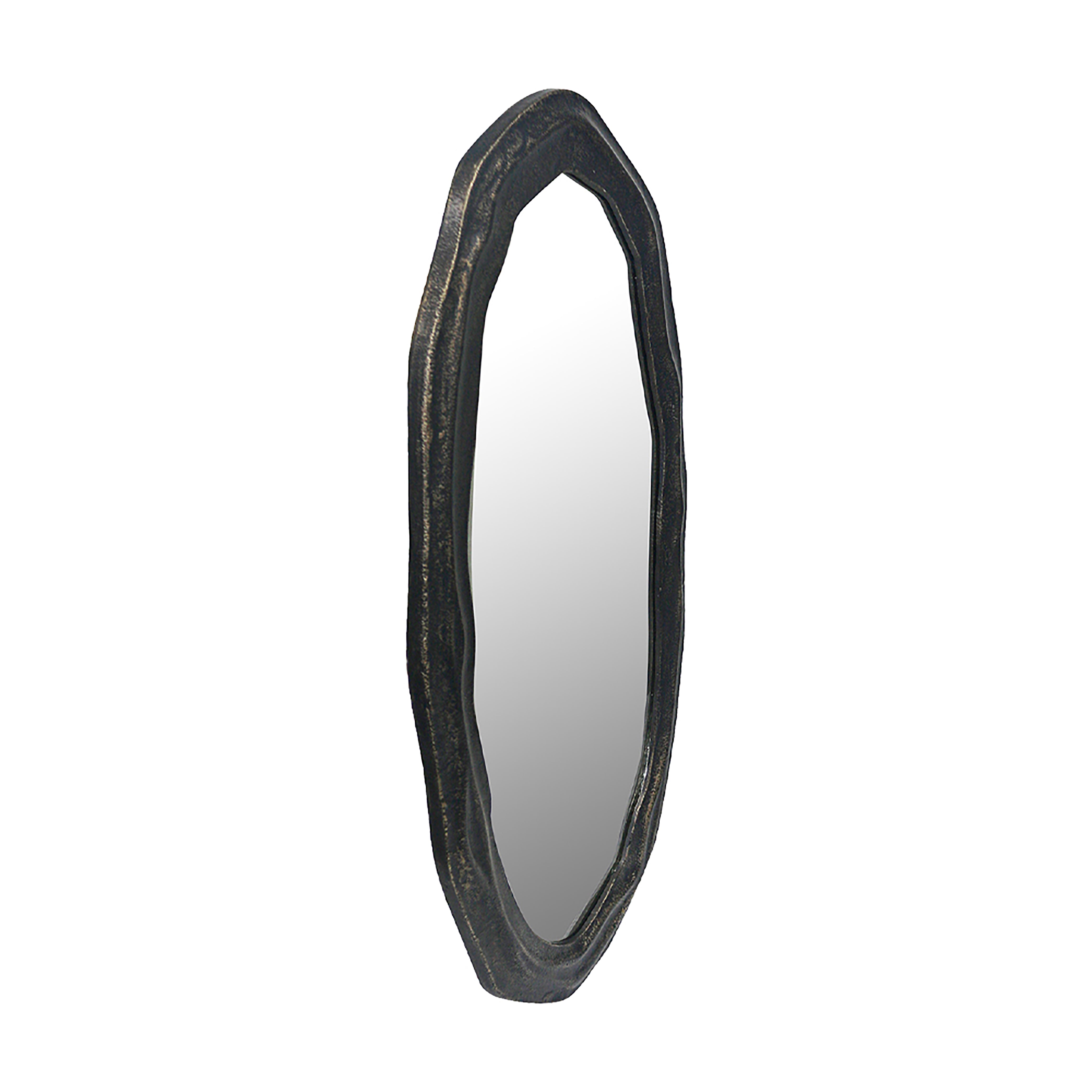 Metal Oval Shaped Black Wall Hanging Mirror