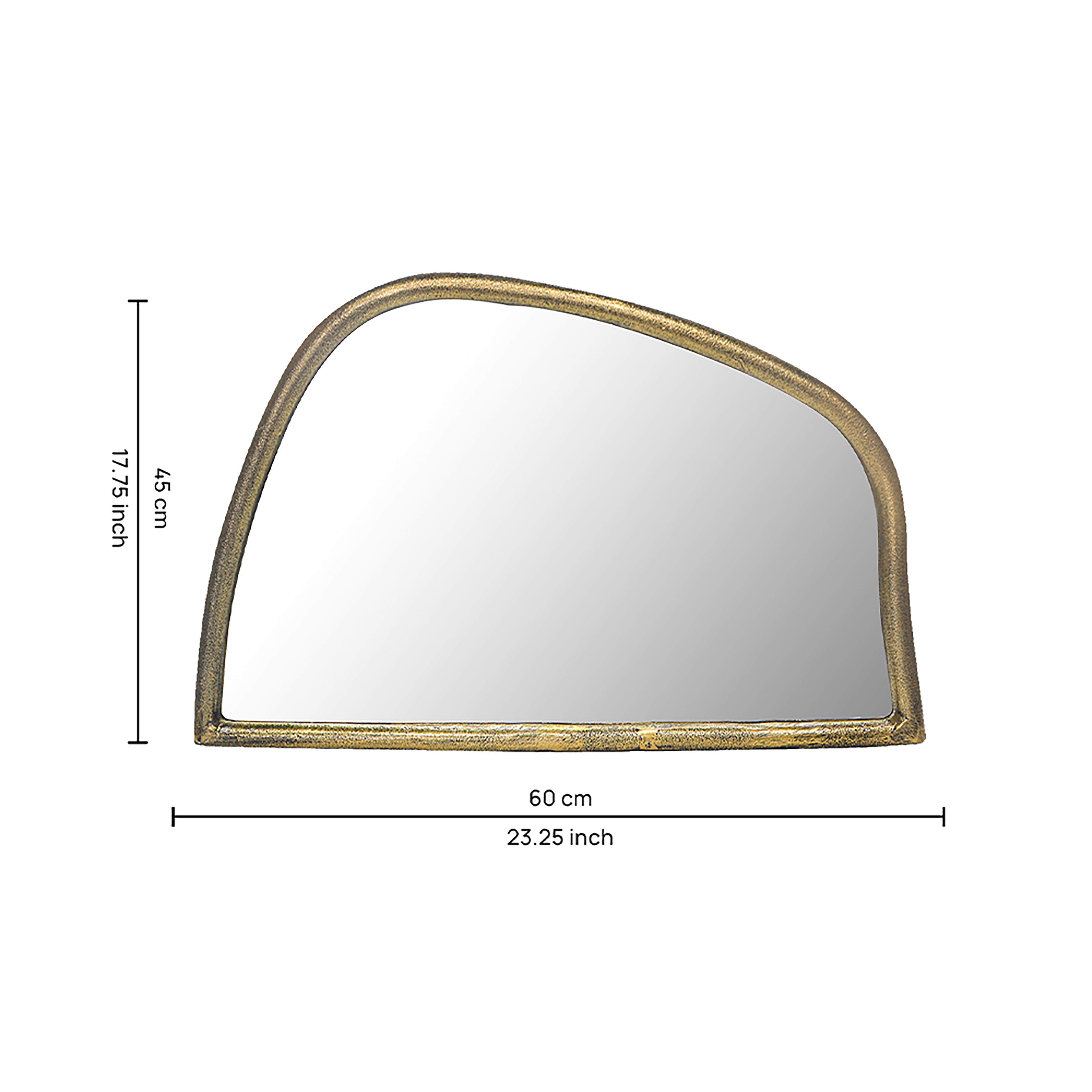 Metal Organic Shape Wall Hanging Mirror Gold