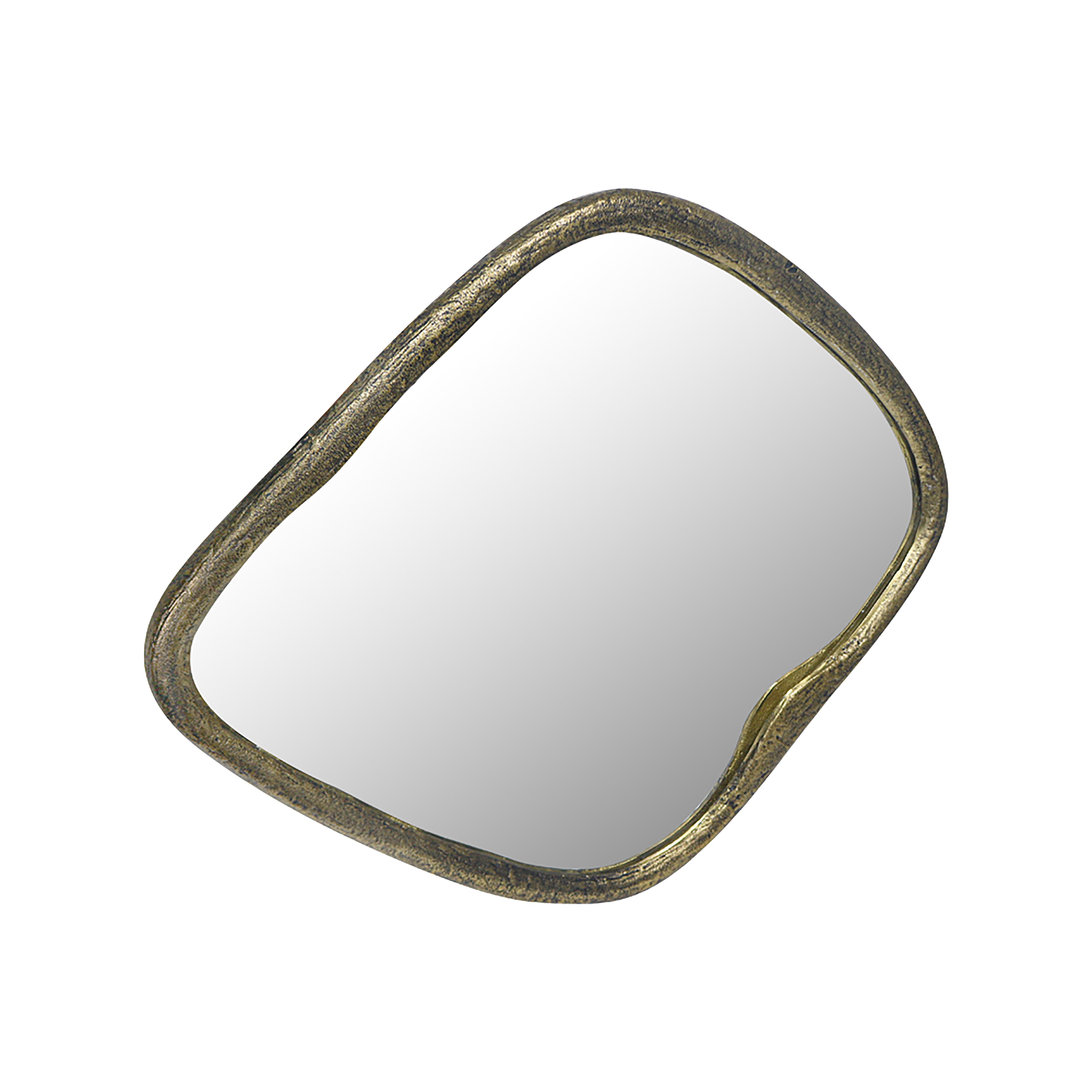 Metal Organic Shape Wall Hanging Mirror Gold