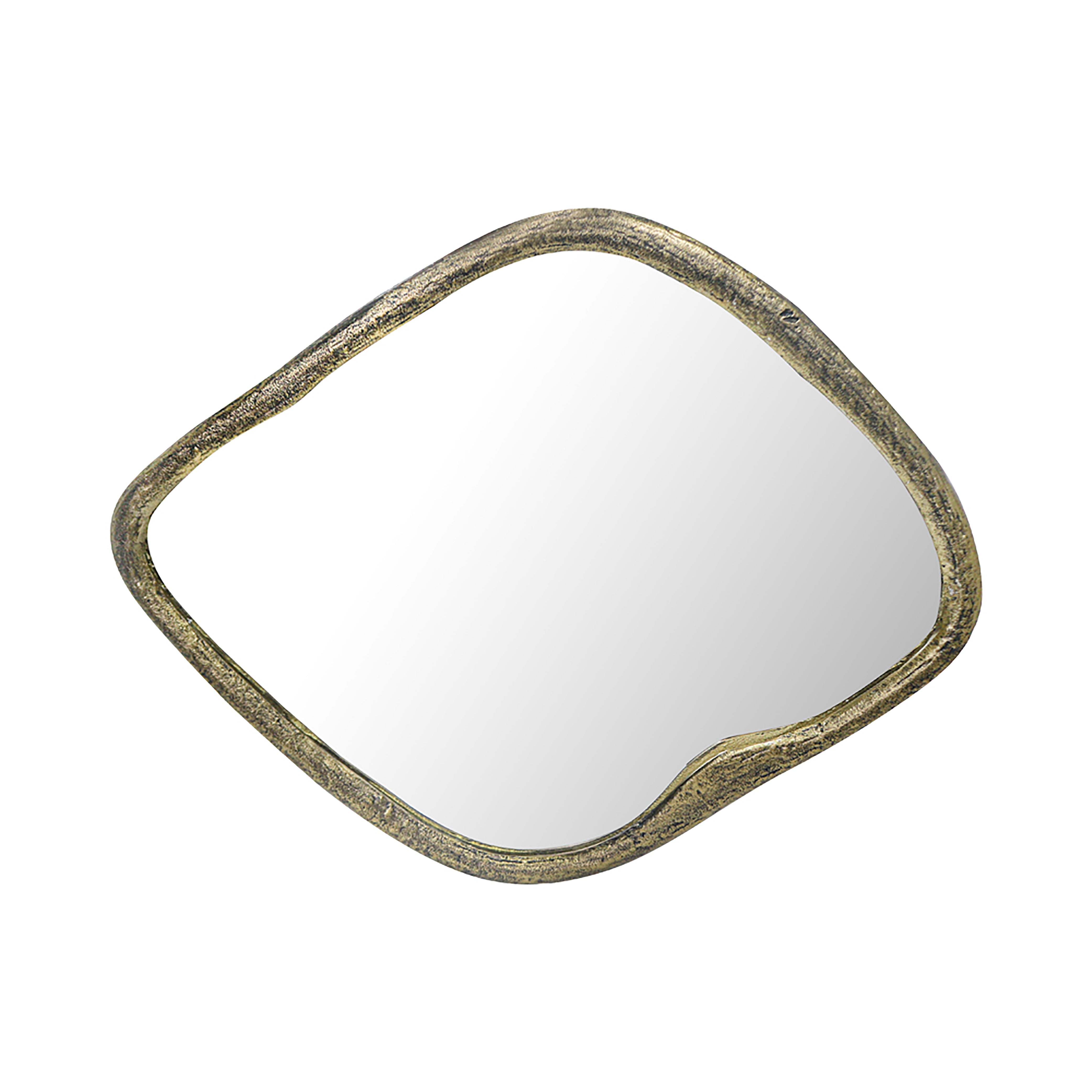 Metal Organic Shape Wall Hanging Mirror Gold