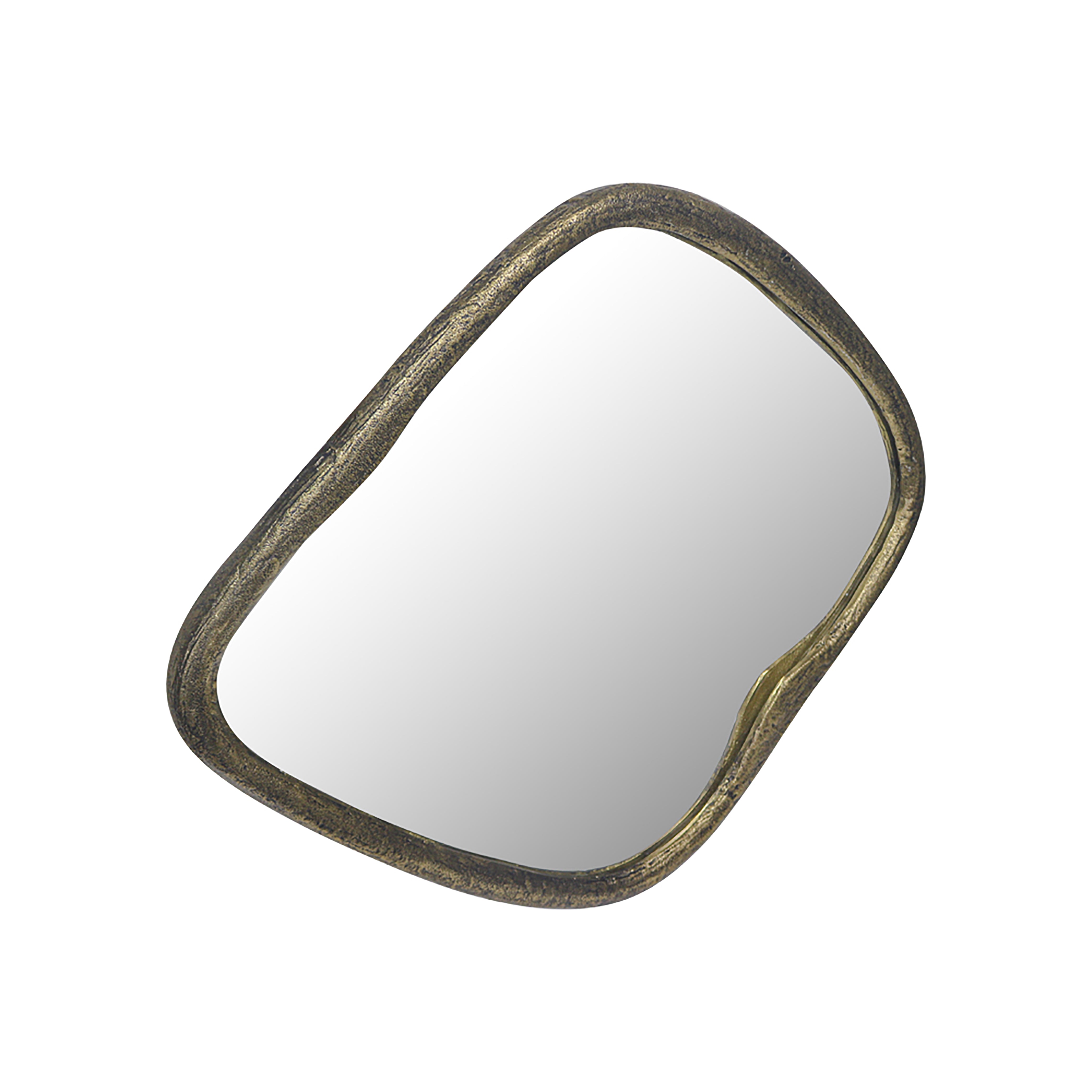 Metal Organic Shape Wall Hanging Mirror Gold