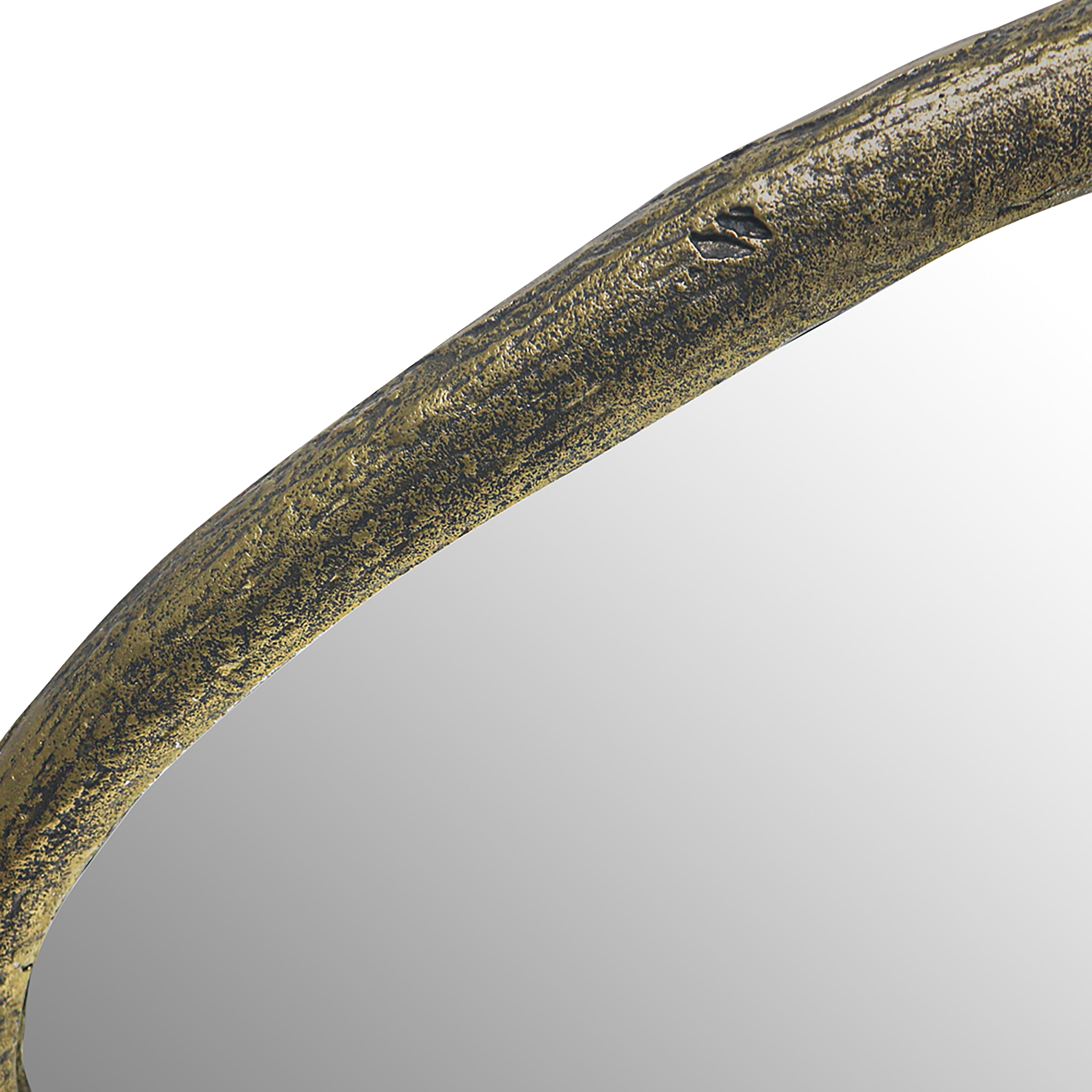 Metal Organic Shape Wall Hanging Mirror Gold