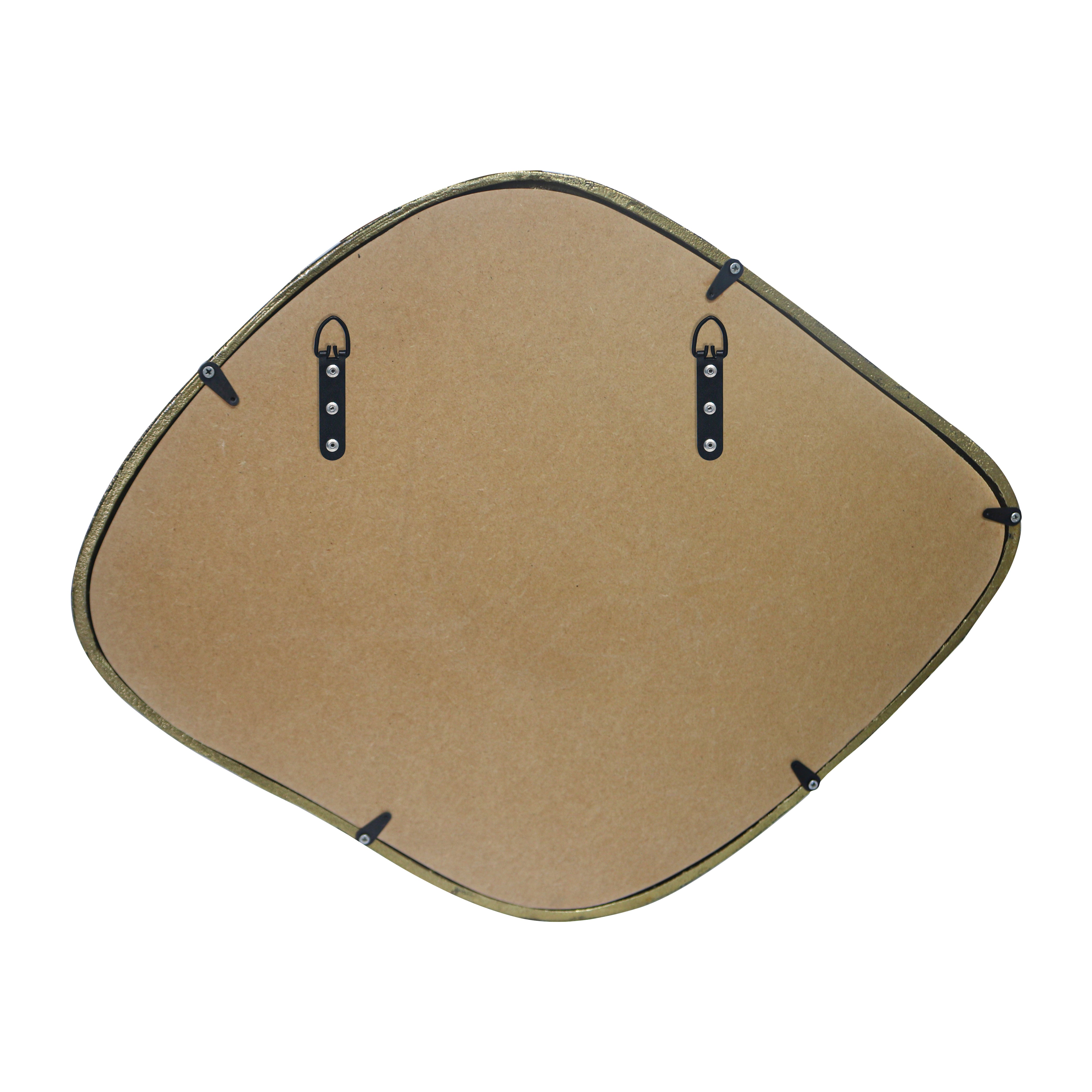 Metal Organic Shape Wall Hanging Mirror Gold