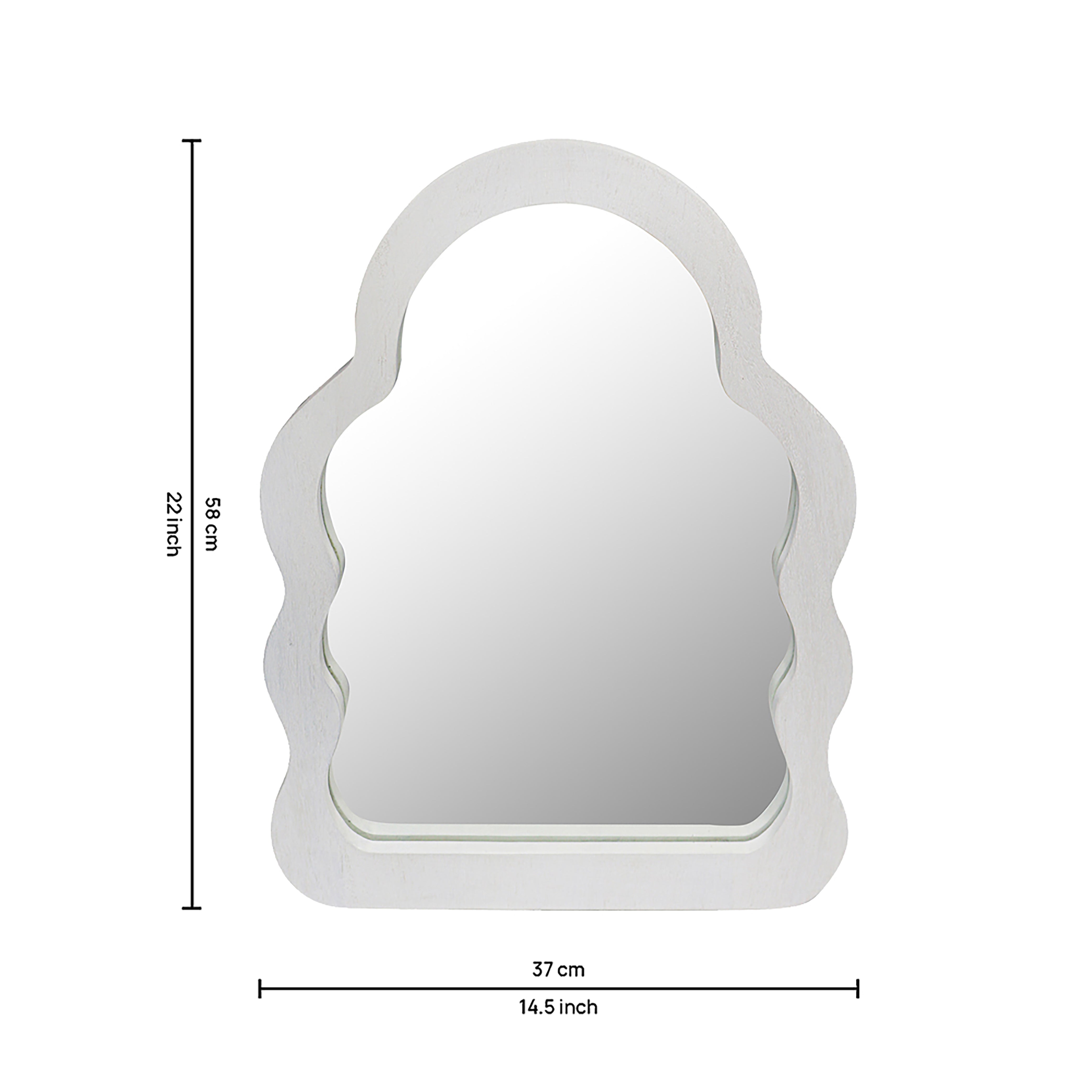 Decorative Wooden Wall Hanging Mirror, White