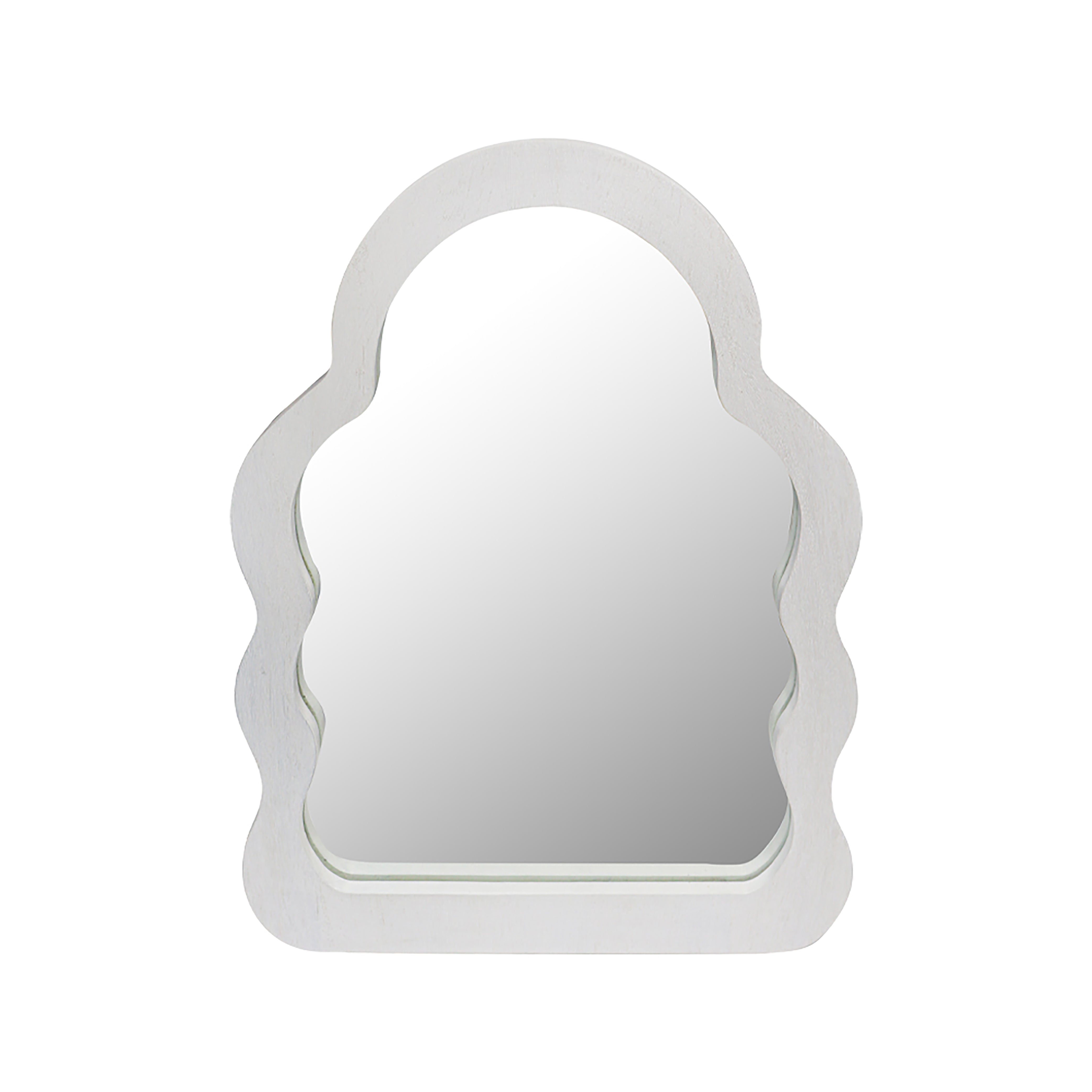 Decorative Wooden Wall Hanging Mirror, White