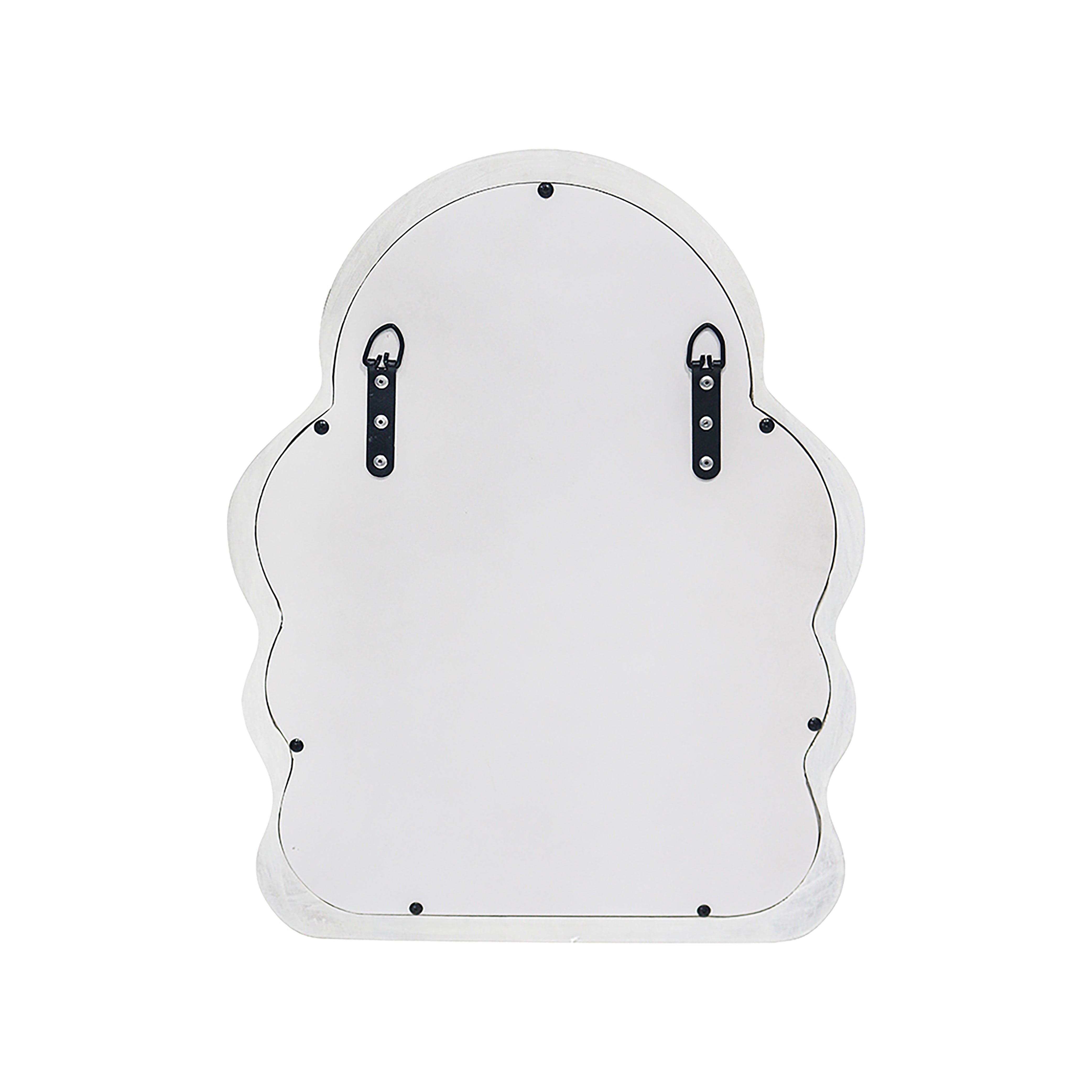 Decorative Wooden Wall Hanging Mirror, White