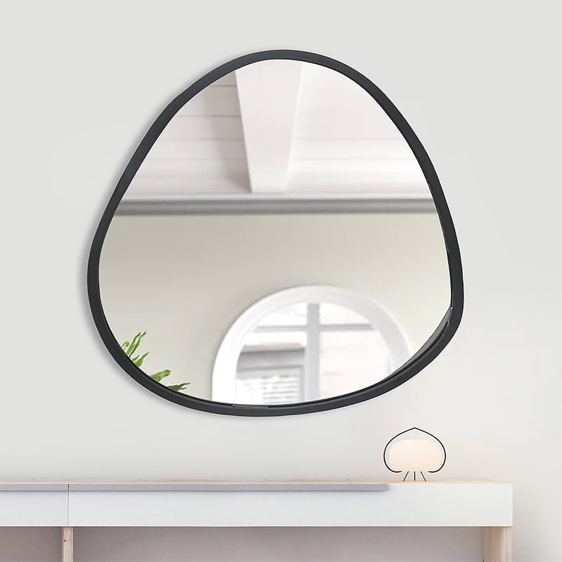 Metal Organic shape Wall Hanging Mirror, Black