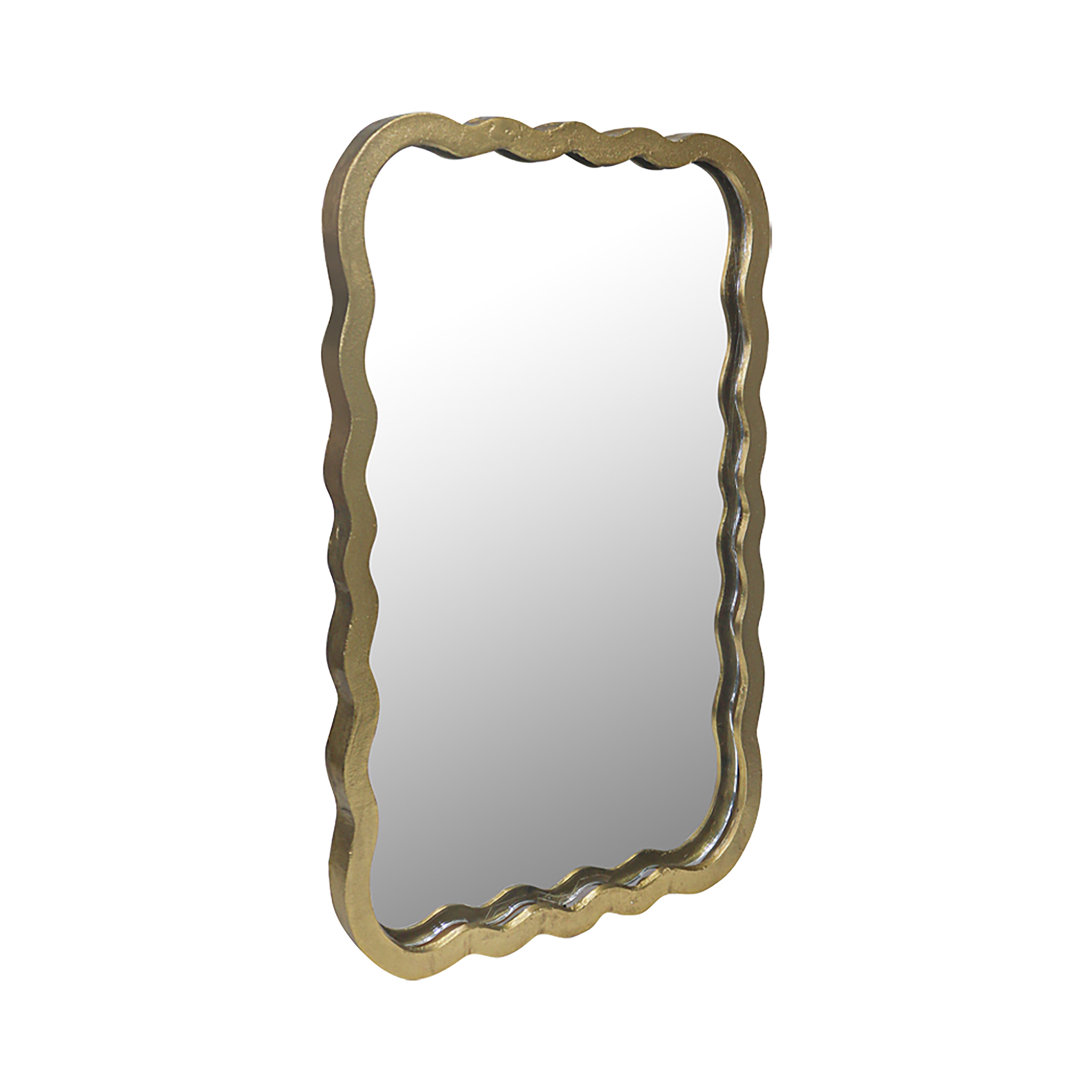 Elegant Metal Wall Hanging Mirror, Gold