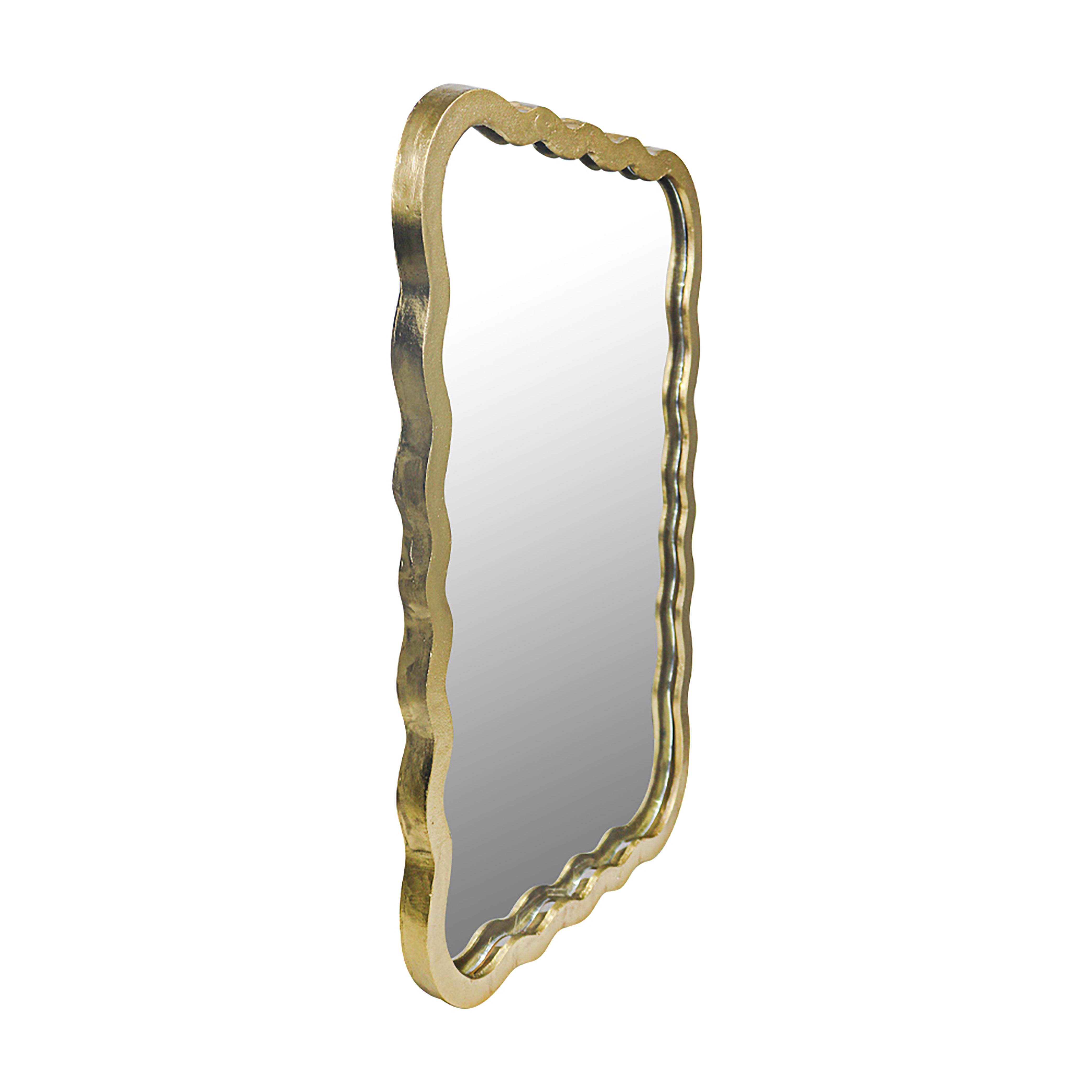 Elegant Metal Wall Hanging Mirror, Gold