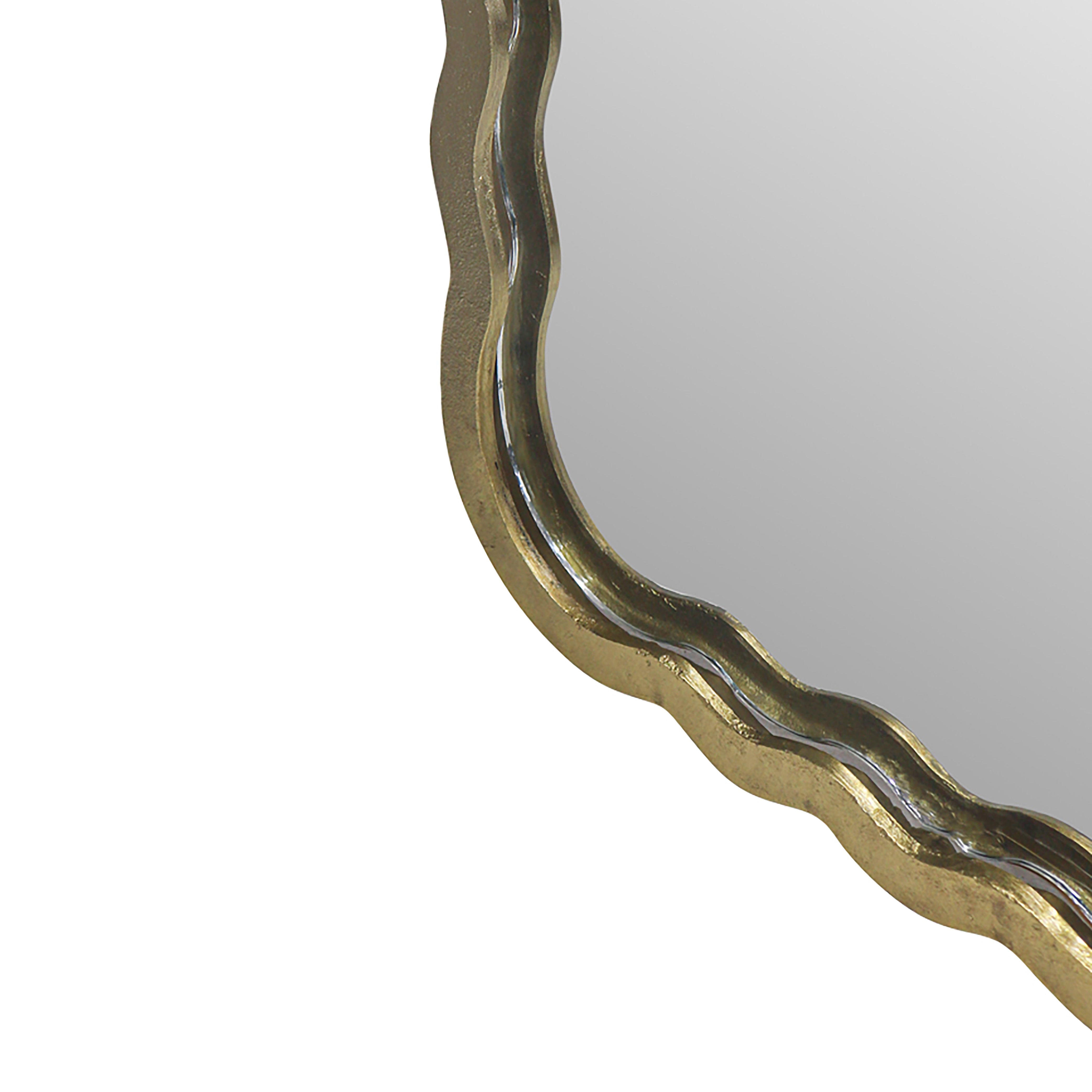 Elegant Metal Wall Hanging Mirror, Gold