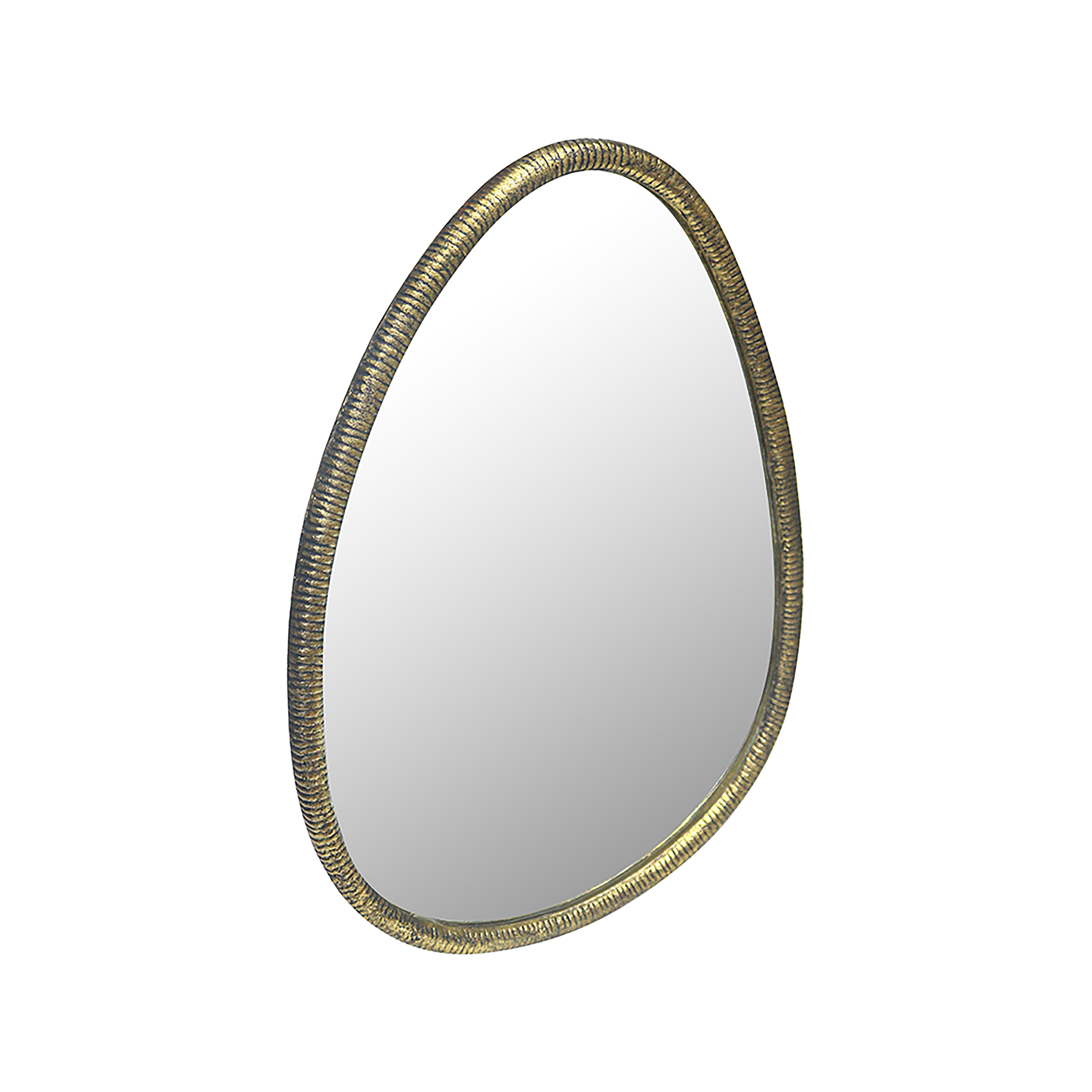 Elegant Metal Organic Shape Wall Hanging Mirror, Gold