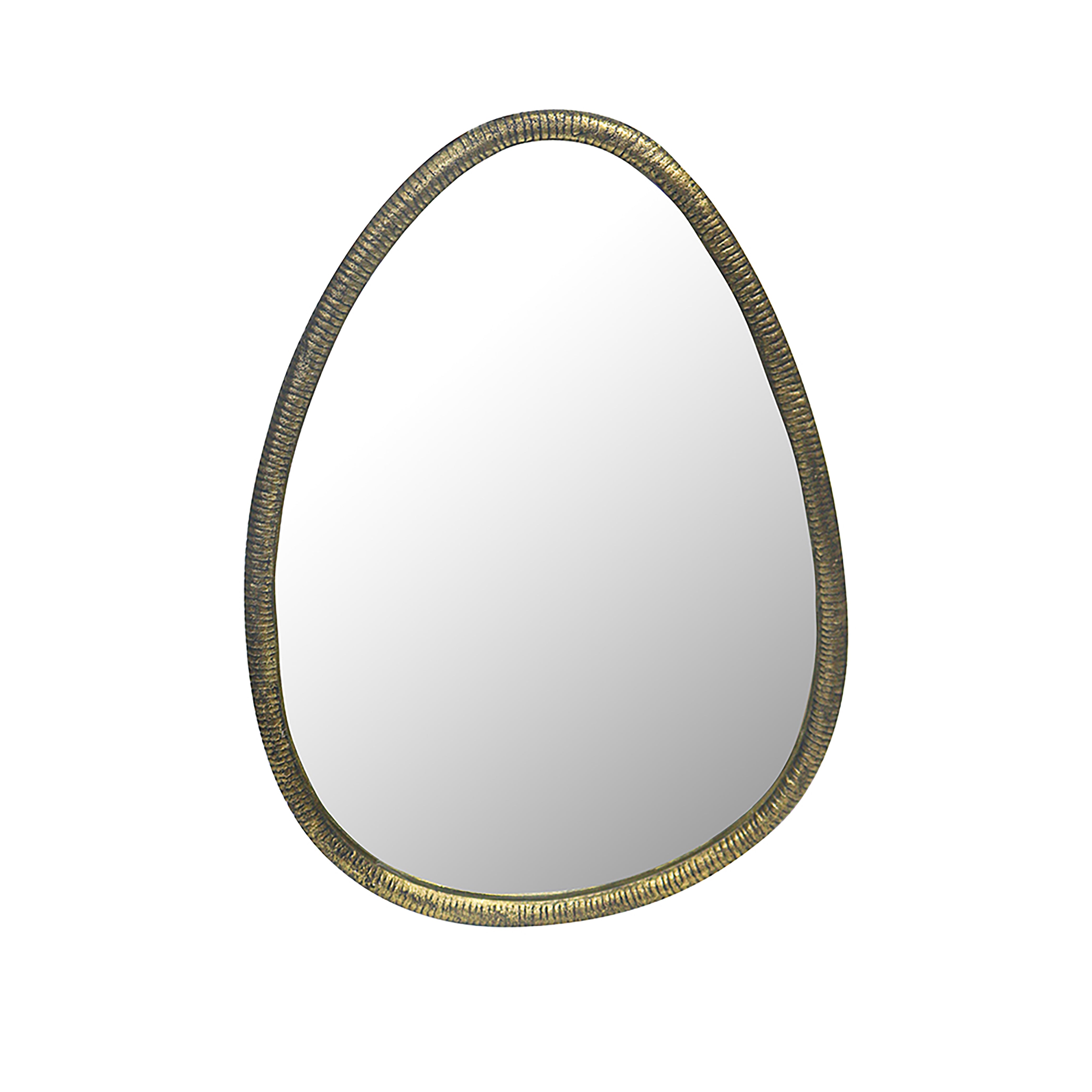 Elegant Metal Organic Shape Wall Hanging Mirror, Gold