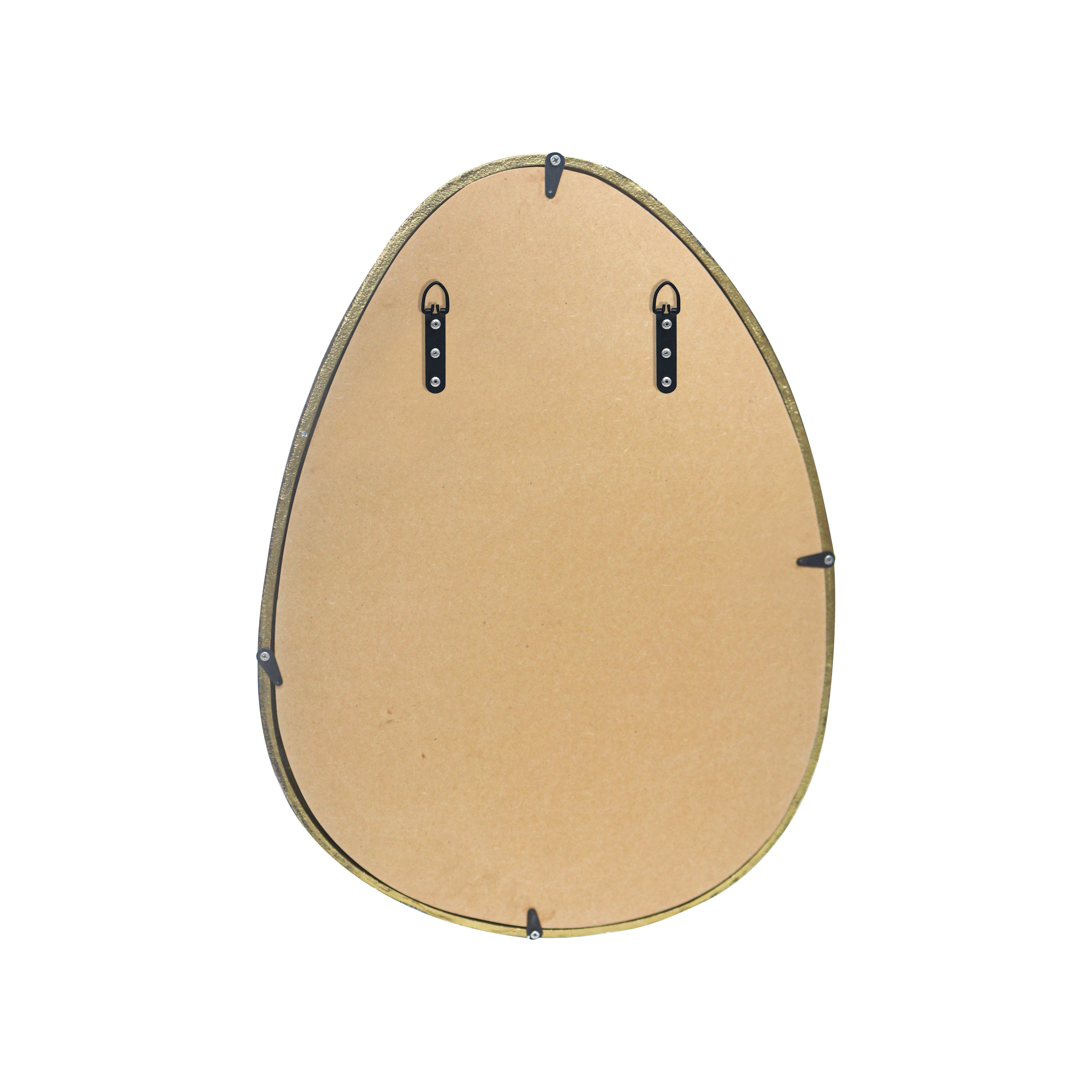 Elegant Metal Organic Shape Wall Hanging Mirror, Gold