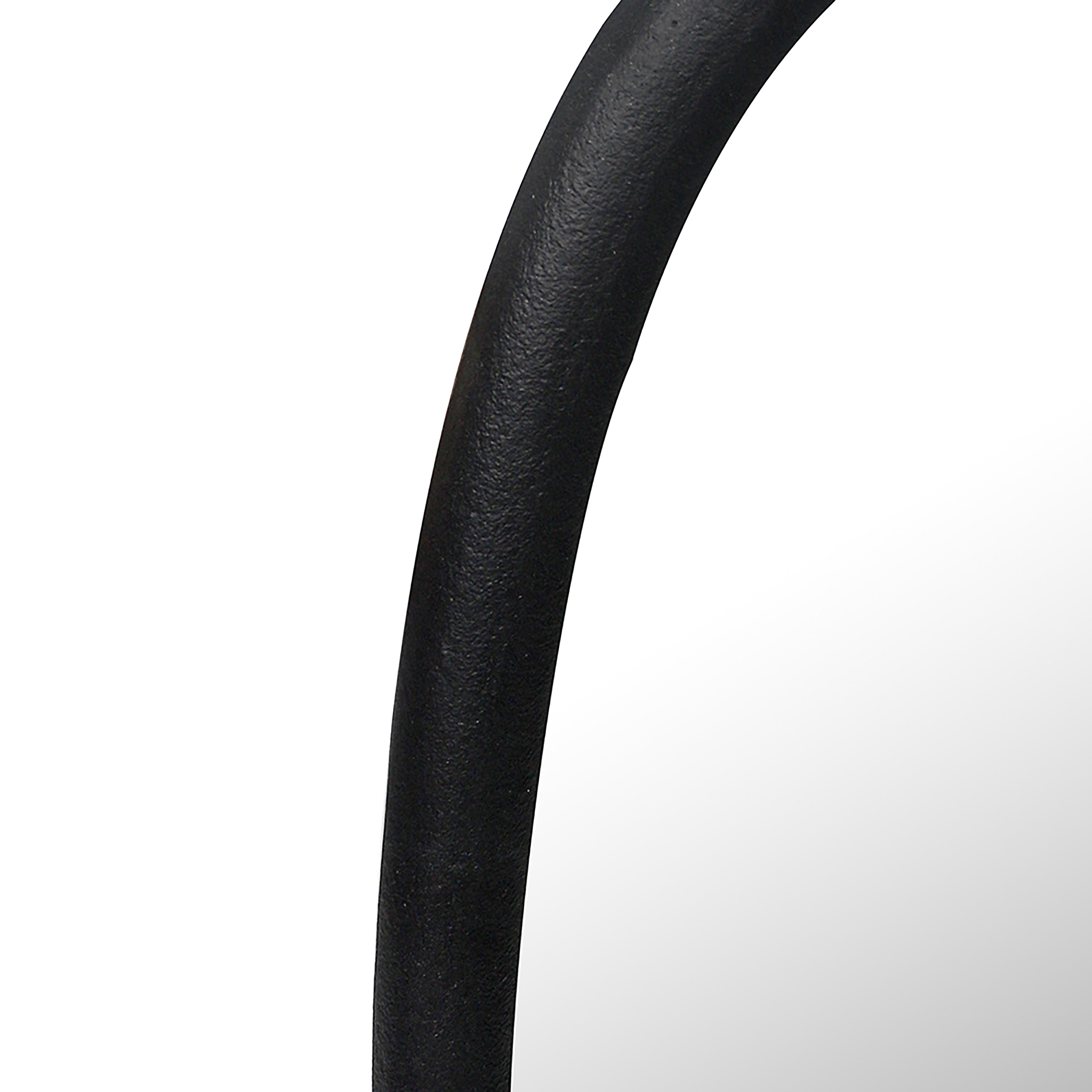 Decorative Metal Oval Shape Wall Hanging Mirror, Black