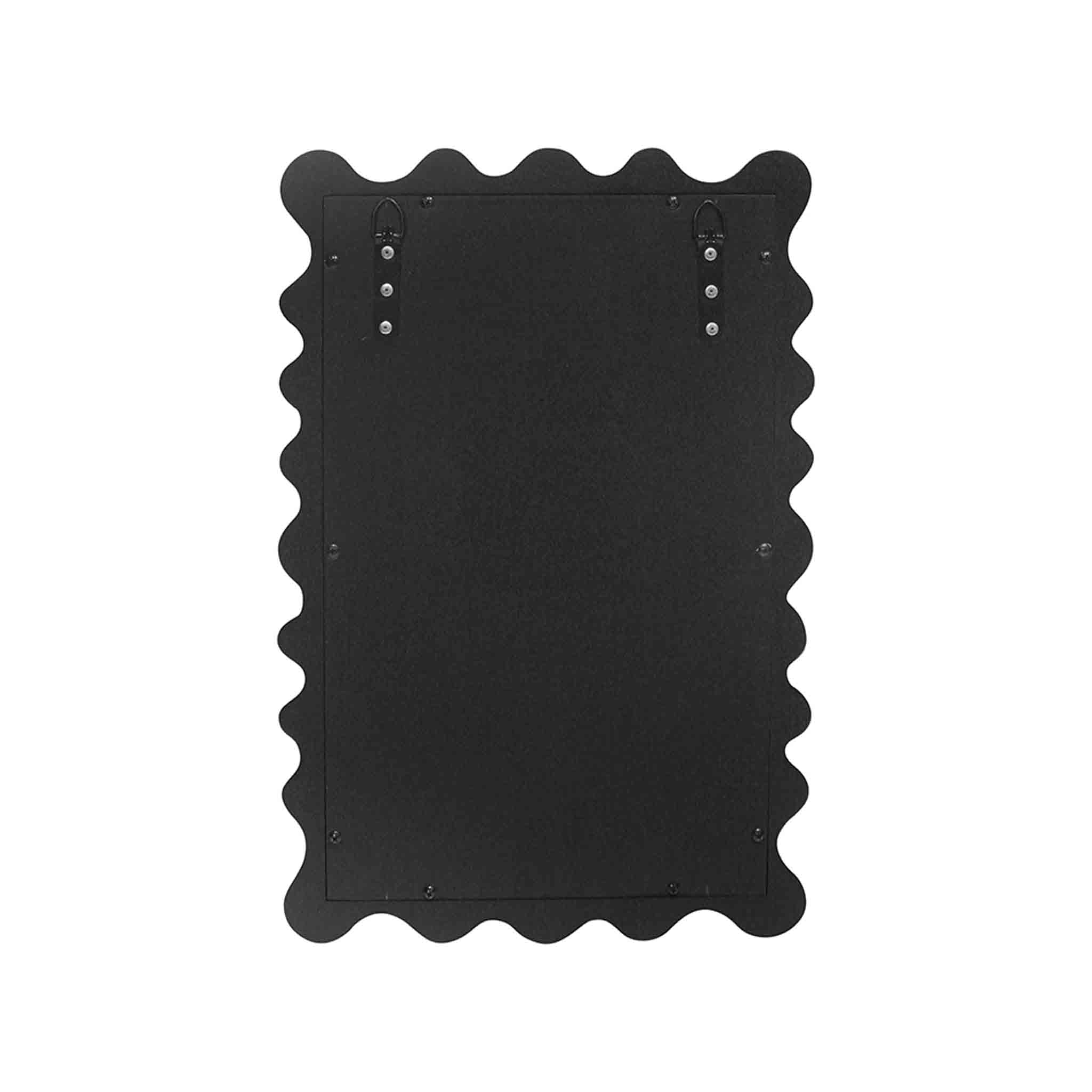 Wooden Rectangular Wall Hanging Mirror, Black