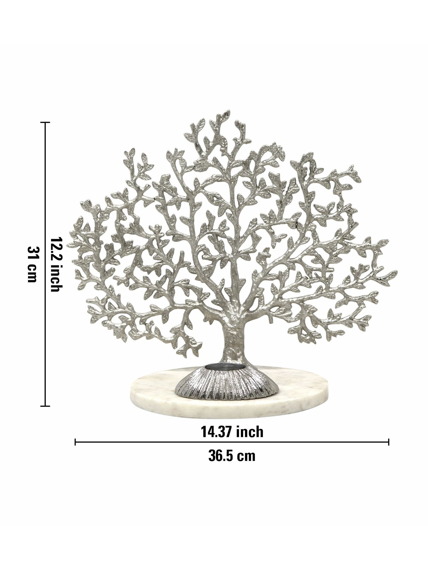 Metalsmith Coral Tree Sculpture Tea Light Holder on Marble Base