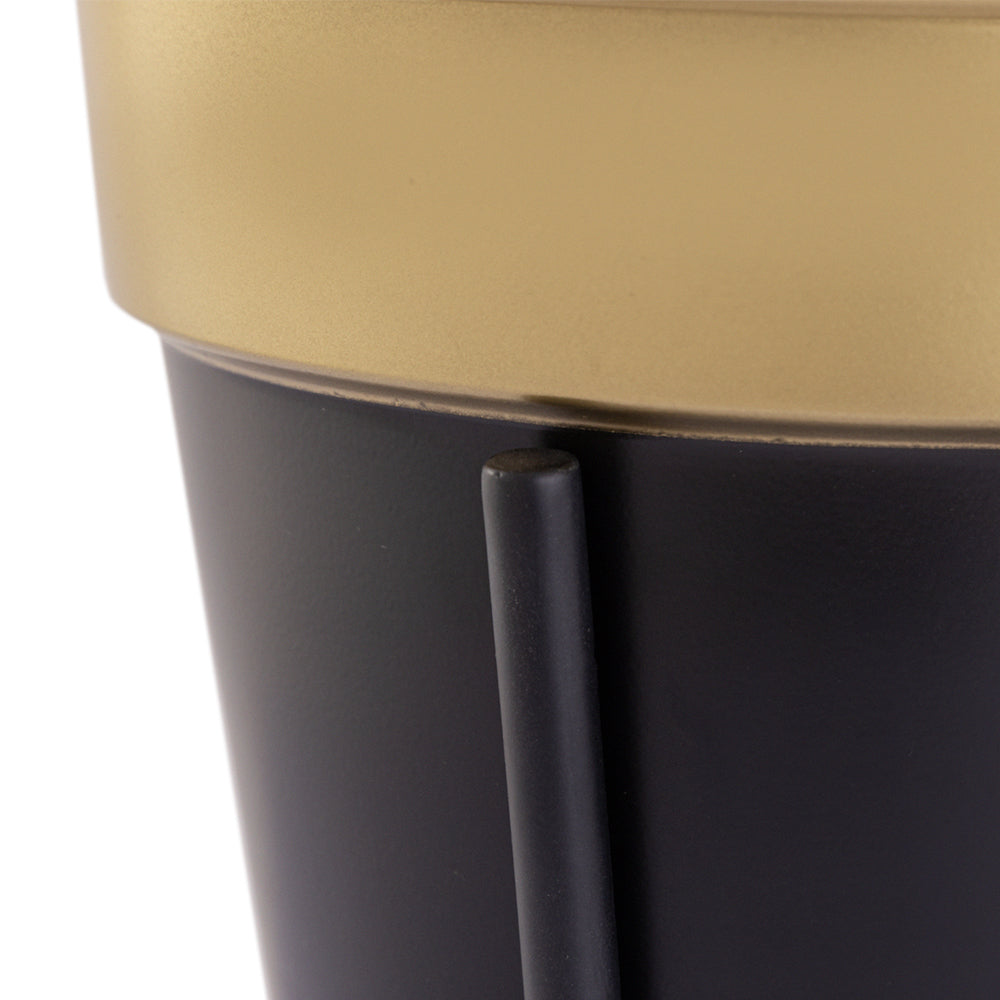 Black Metal Table Planter With Stand For Indoor Plants And Flowers