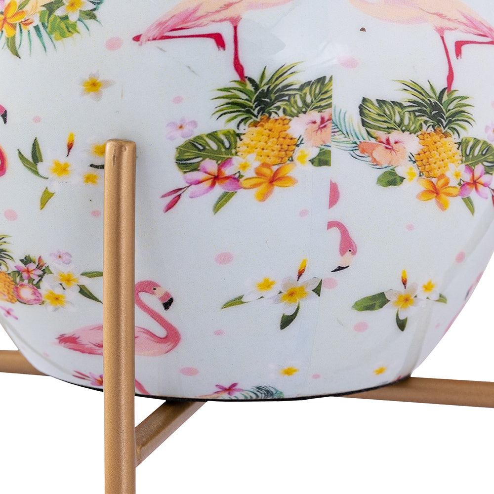 Floral Design Metal Table Planter With Stand For Indoor Plants And Flowers