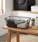 Metal Storage Basket, Rectangle - Black