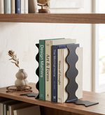 Wavy Metal Bookend - Black