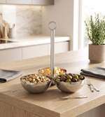 Serene Metal Serving Bowl - Silver