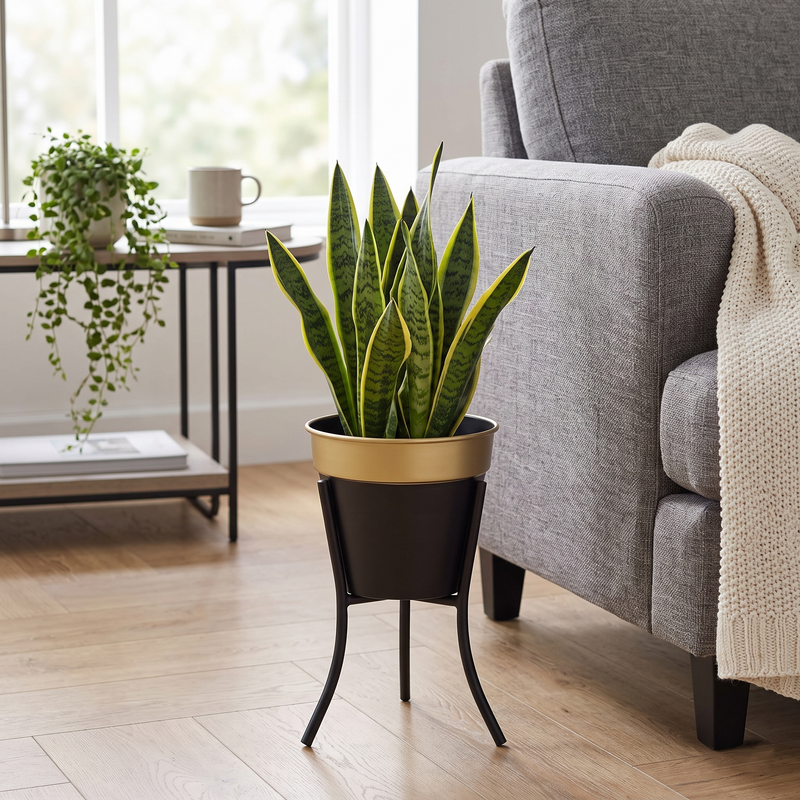 Orra Metal Planter, Small - Black