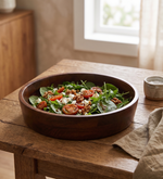Quirk Wooden Serving Bowl - Brown