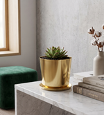 Tash Metal Planter, Small - Gold